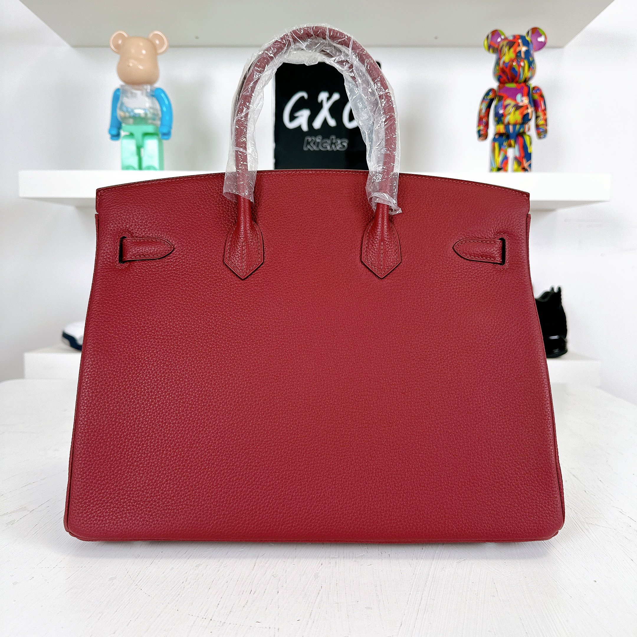 Acapulco Hermès Birkin 30 Togo PHW Dark red Leather ref