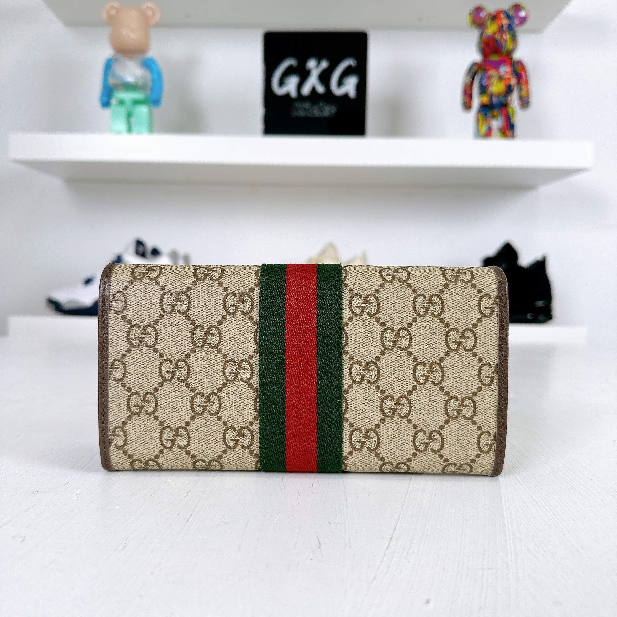 GUCCI Supreme GG fabric and leather wallet