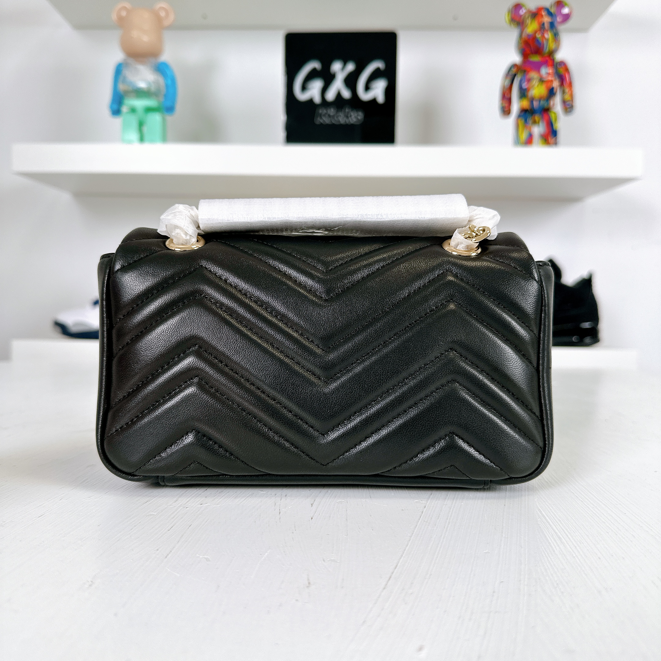 GUCCI GG Marmont small shoulder bag in black leather