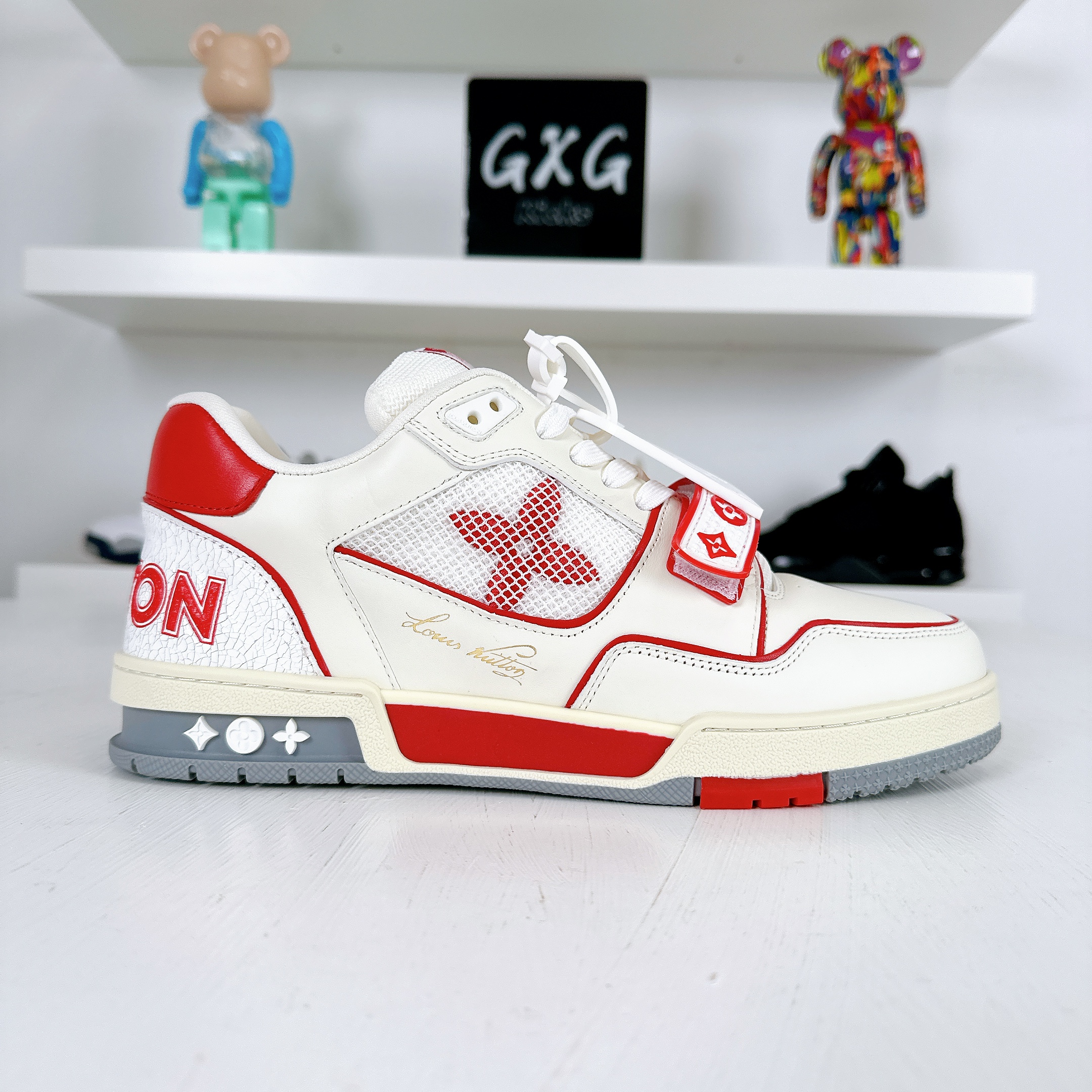 Louis Vuitton Trainer Red Mesh Men's