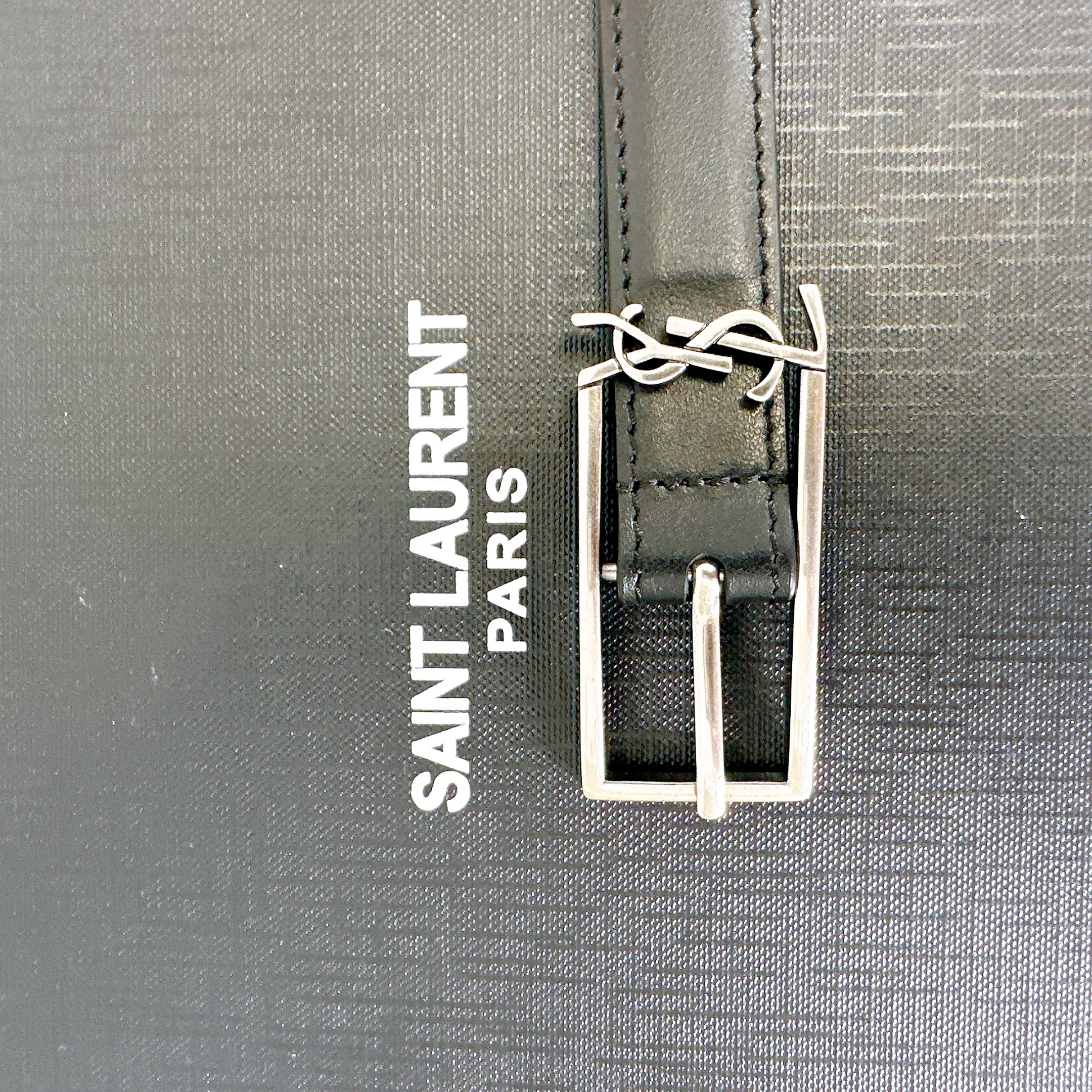 Saint Laurent Leather Low Belt In Black