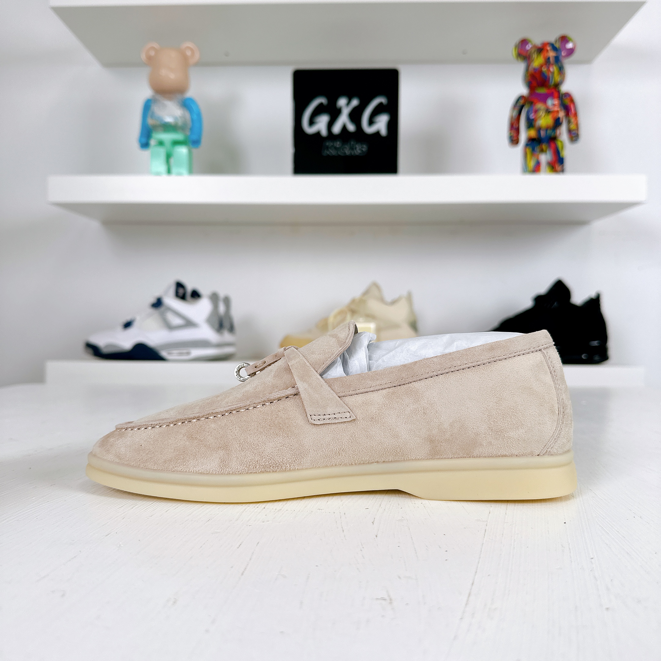 Loro Piana Beige Suede Summer Charms Walk Loafers