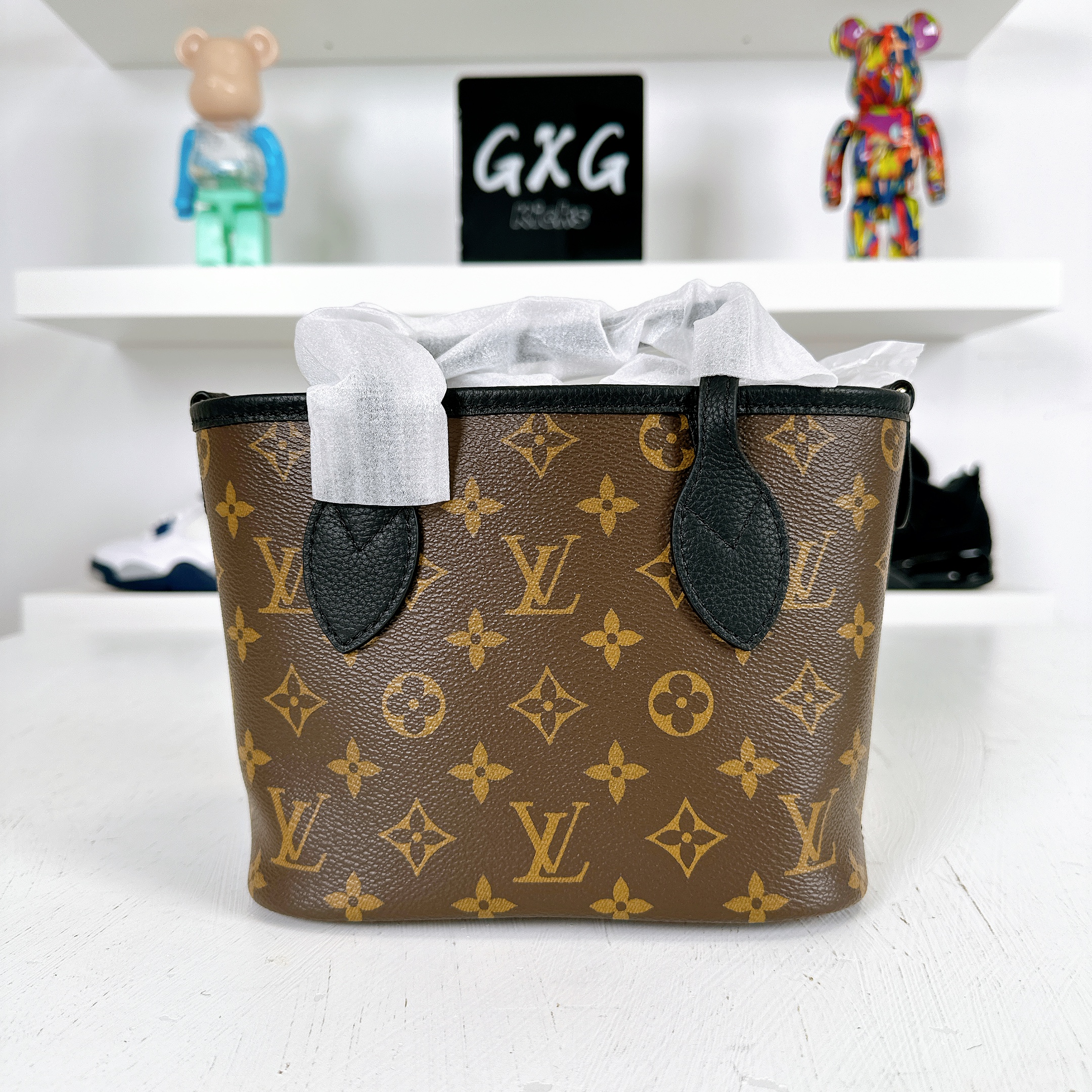 LOUIS VUITTON Monogram Neverfull Inside Out Bandouliere BB Black