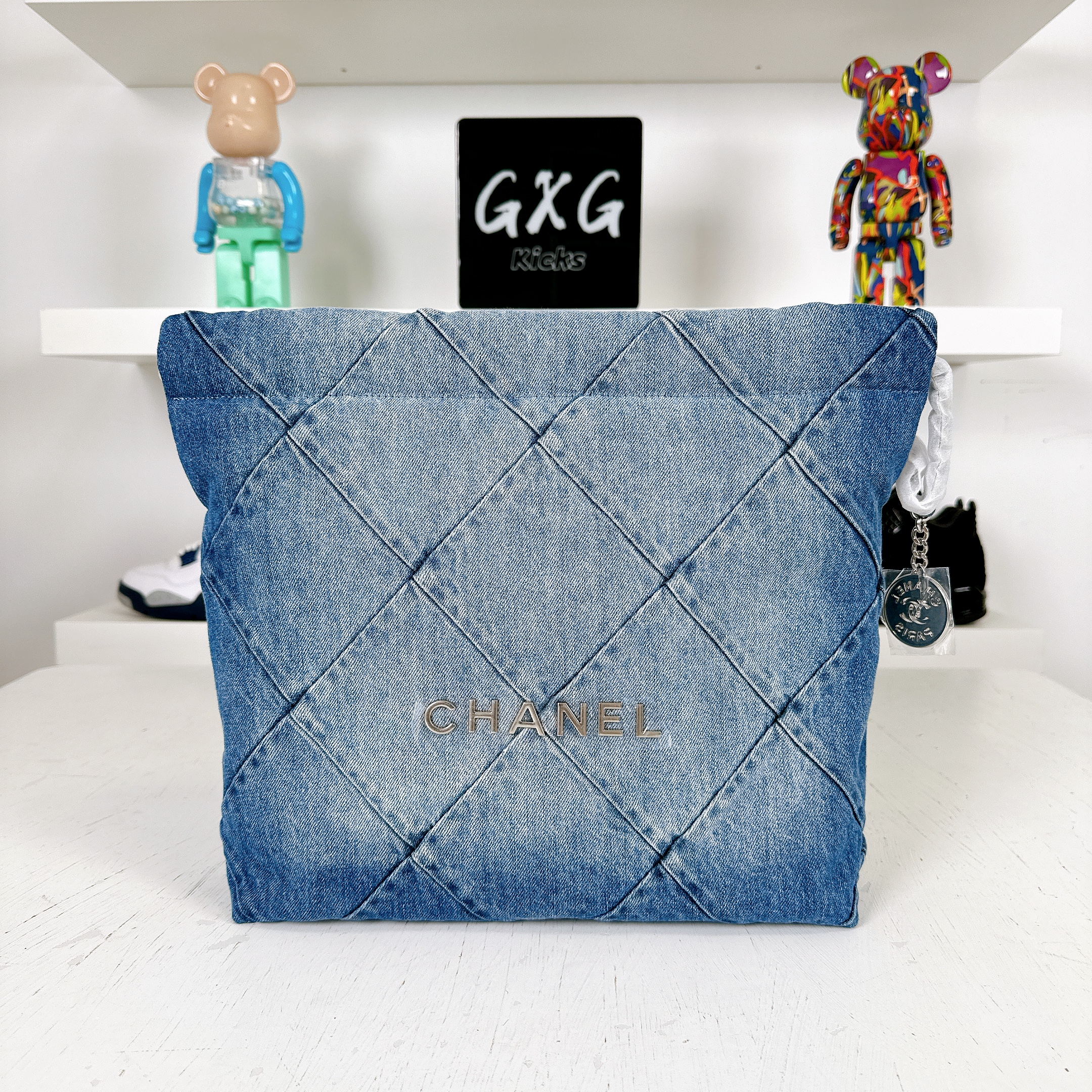 CHANEL Denim Quilted Chanel Blue
