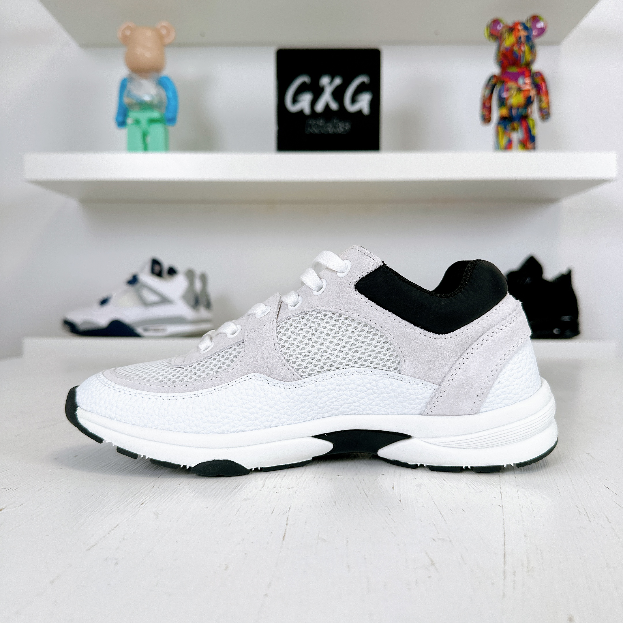 Chanel Low Top Trainer Suede White Black (Women's)