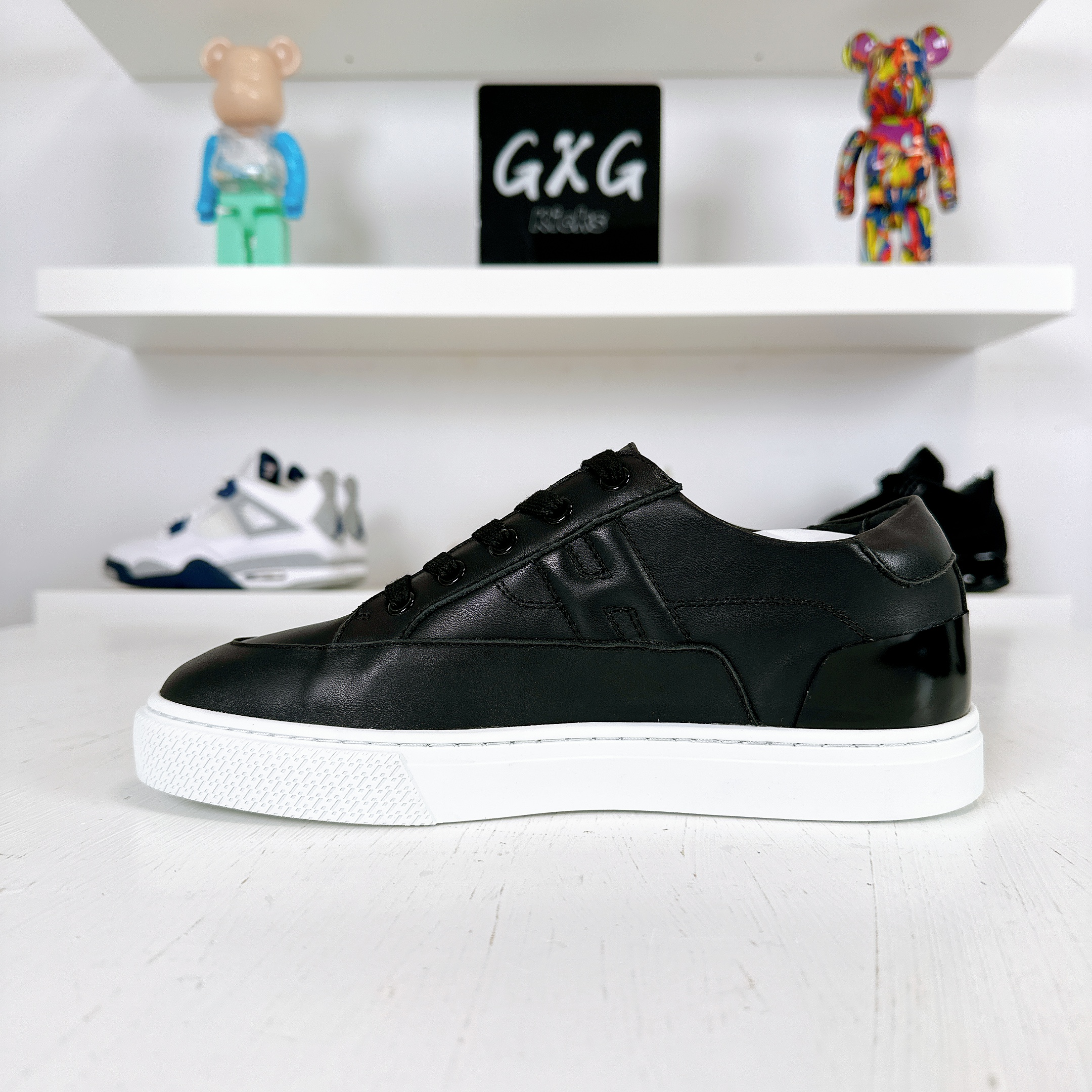 HERMES Calfskin Deep Sneakers Black