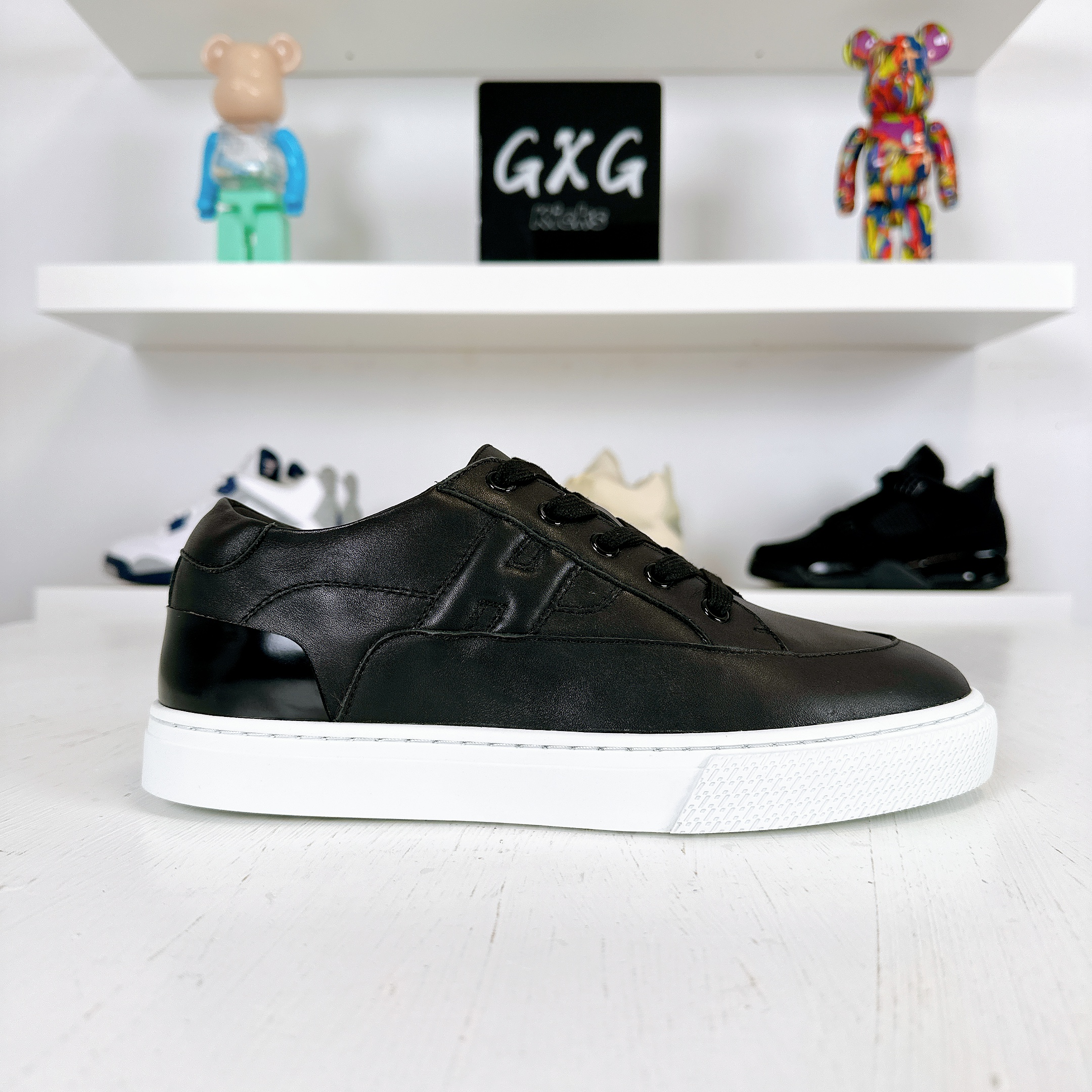 HERMES Calfskin Deep Sneakers Black