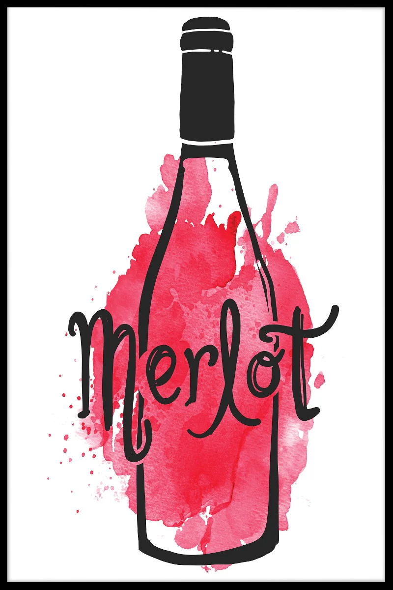 I Love Merlot Illustration juliste