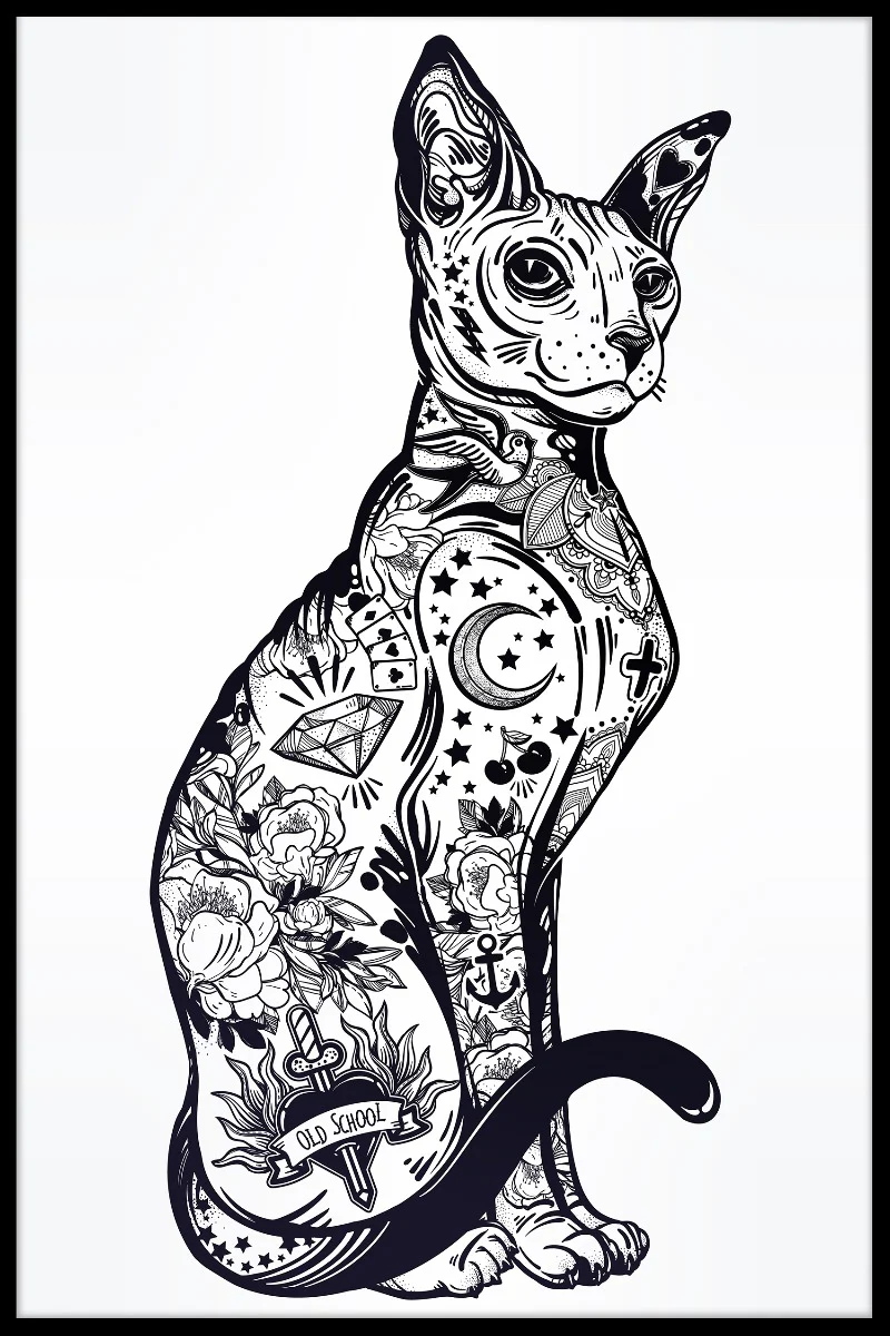 Cat Sphynx Illustration juliste