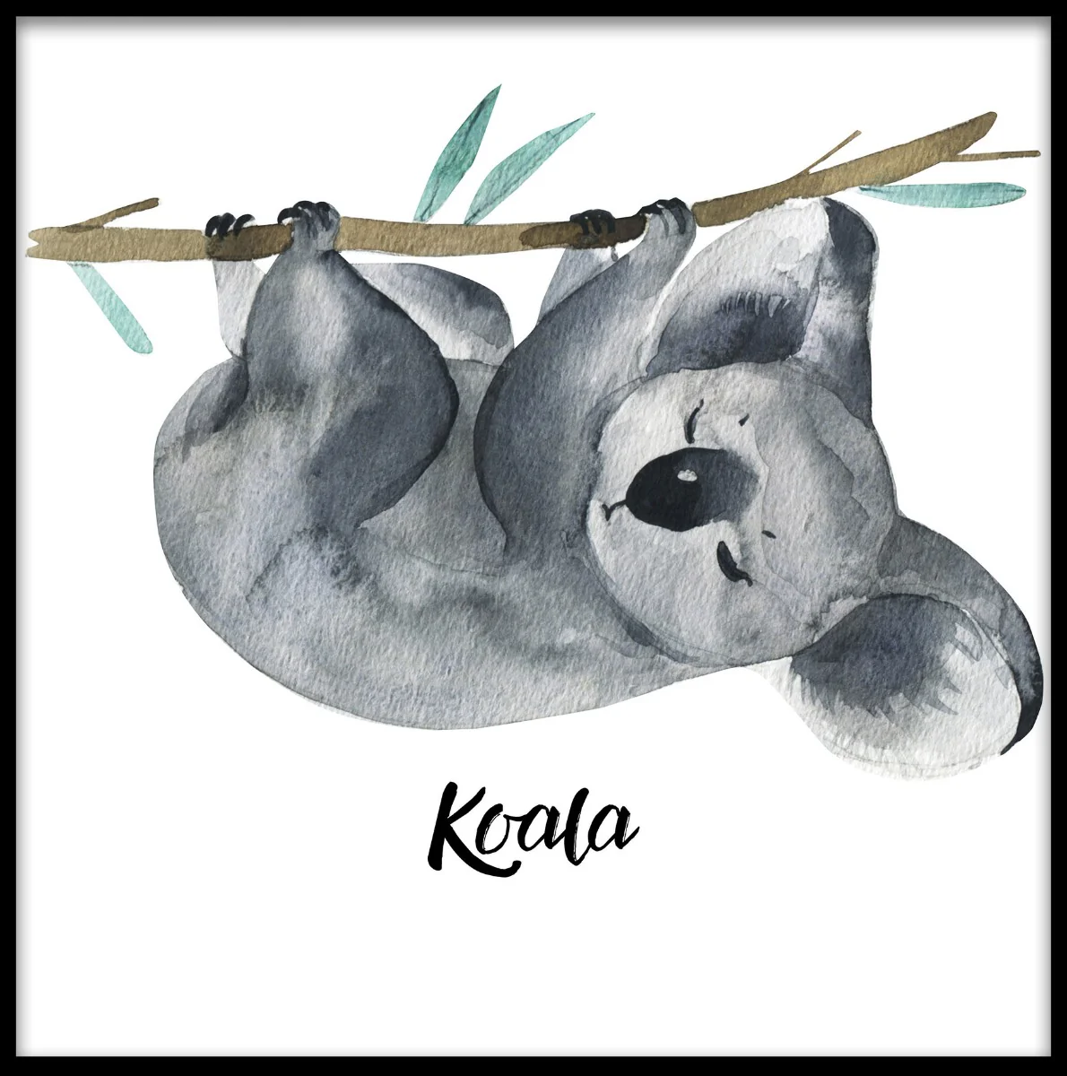 Sleeping Koala Watercolor juliste