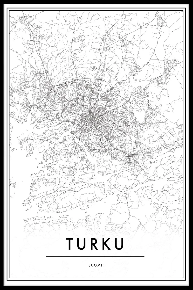 Turku Finland Map juliste