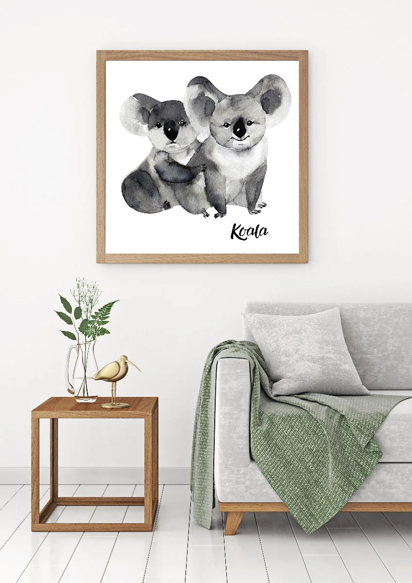 Koala Love Watercolor juliste