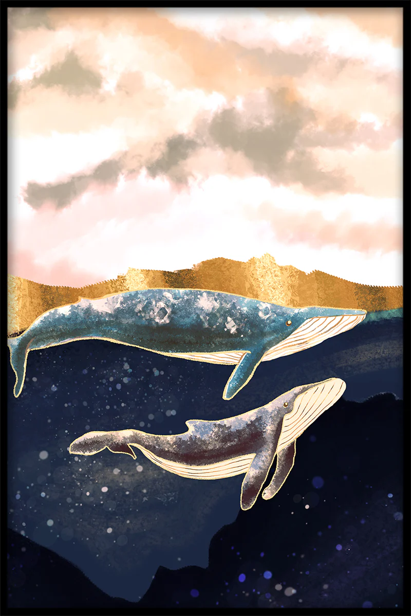 Whales Art juliste