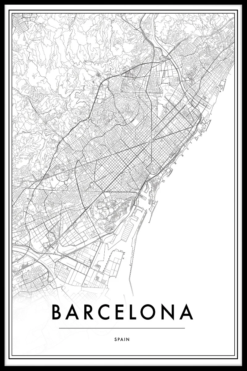 Barcelona Spain Map juliste