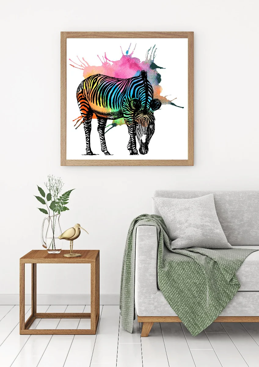 Zebra Colorful Abstract juliste