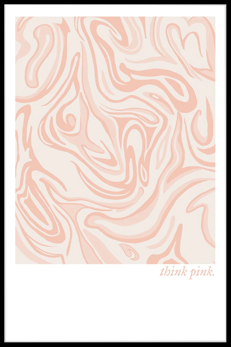 Think Pink Abstract juliste