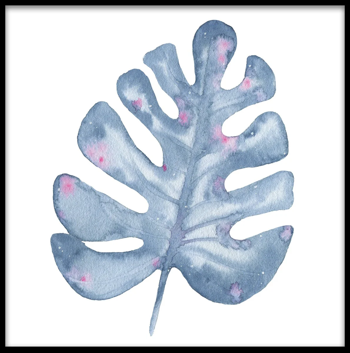 Tropical Water Color Leaf juliste