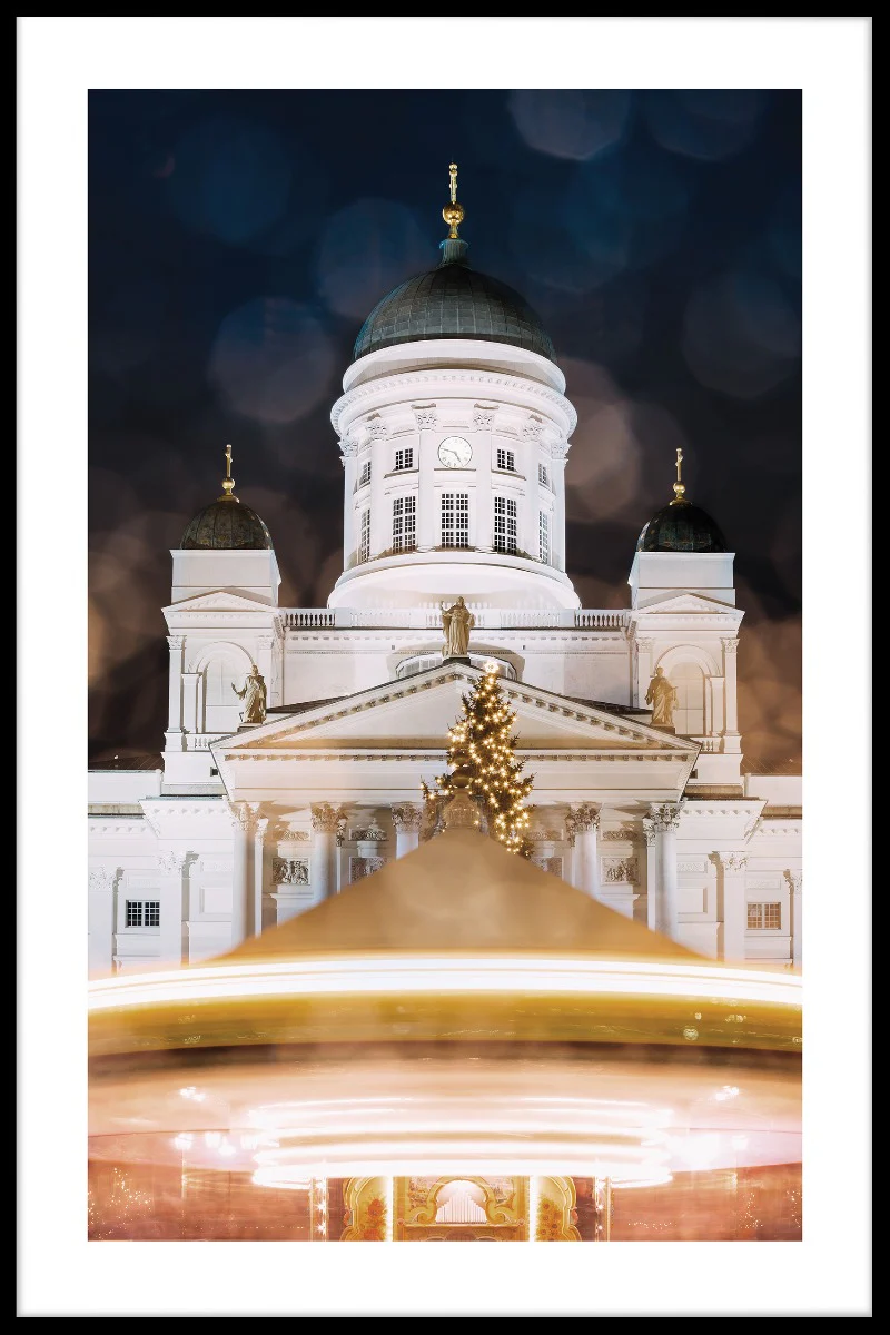 Helsinki Cathedral at Night juliste