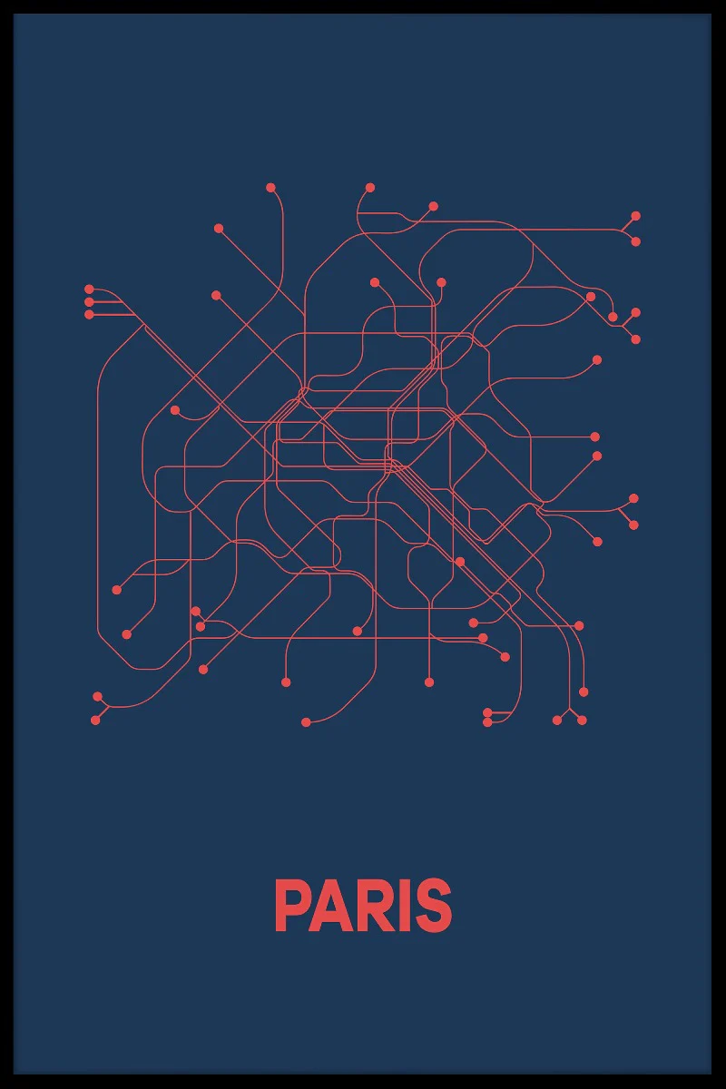 Paris Metro Map juliste