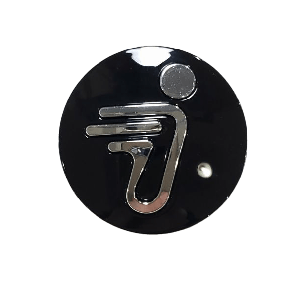 Flying Man Logo Components (Bright Silver Plating + High-Bright Black Spray Paint) - E110A