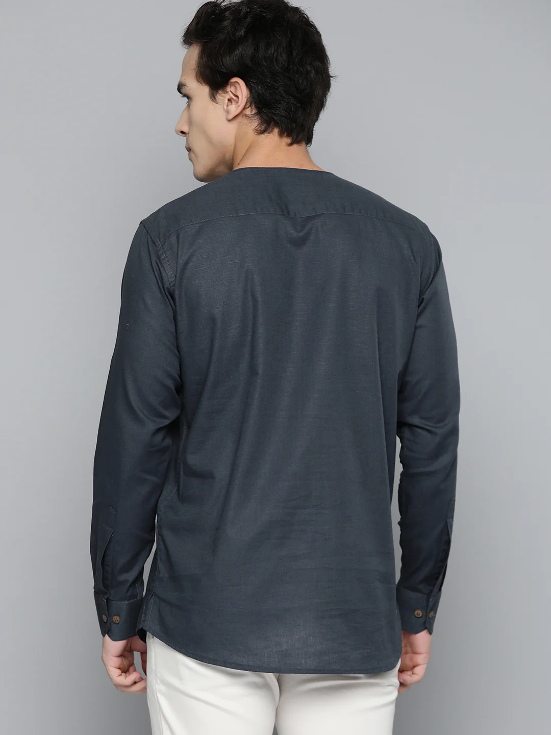 DENNISON Men Solid Linen Kurta