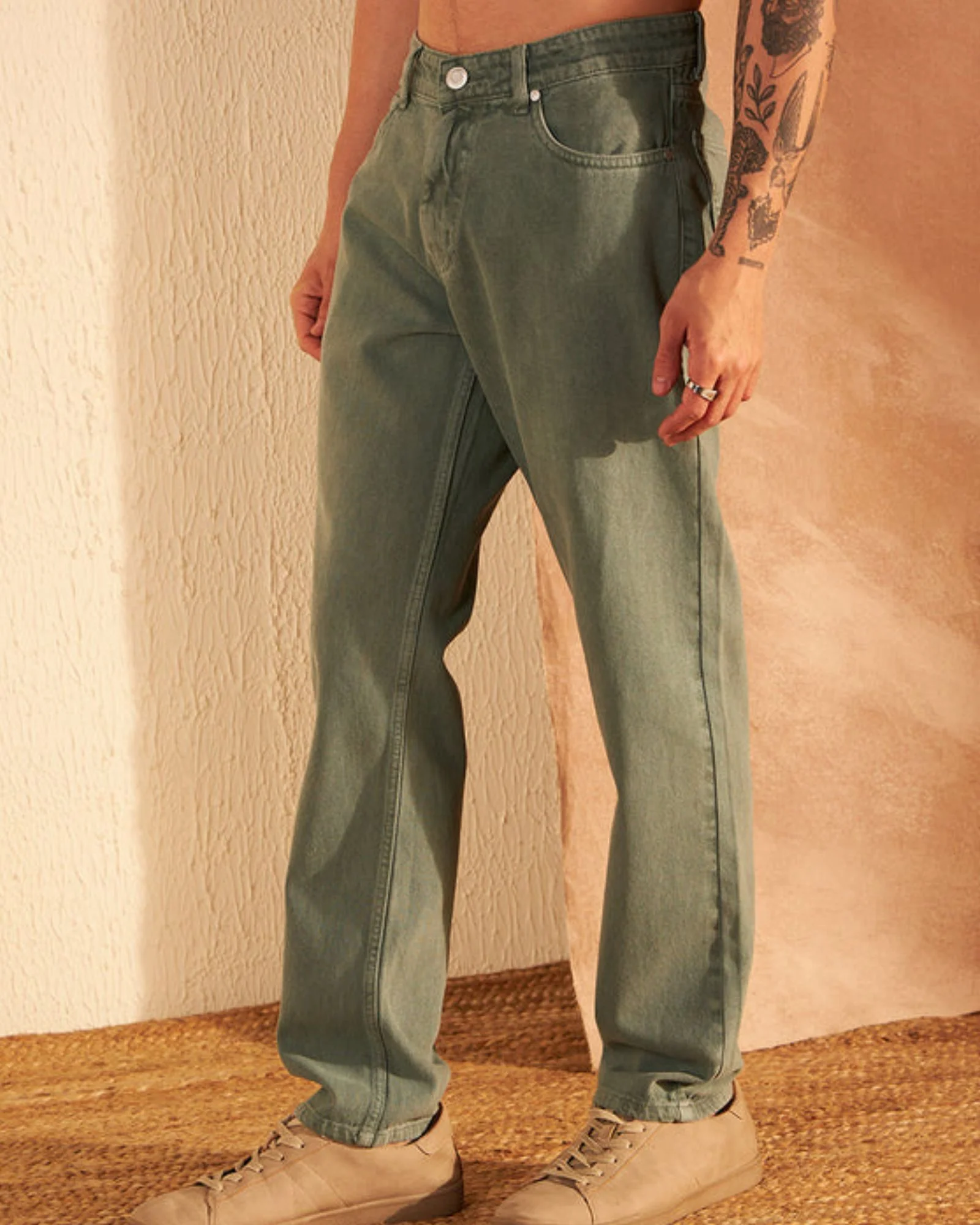Mint Green: Korean Baggy Jeans