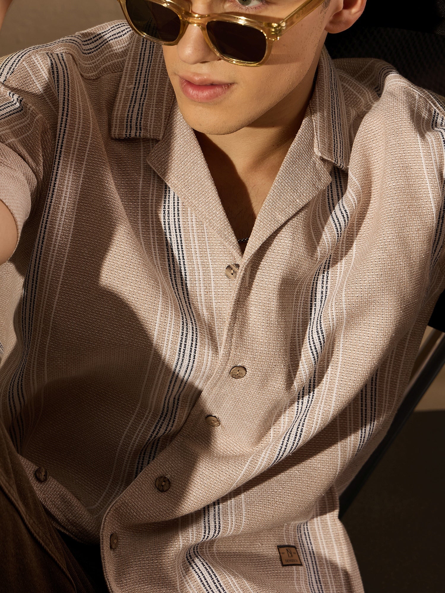 Aspect Striped Oversized Cotton Shirt