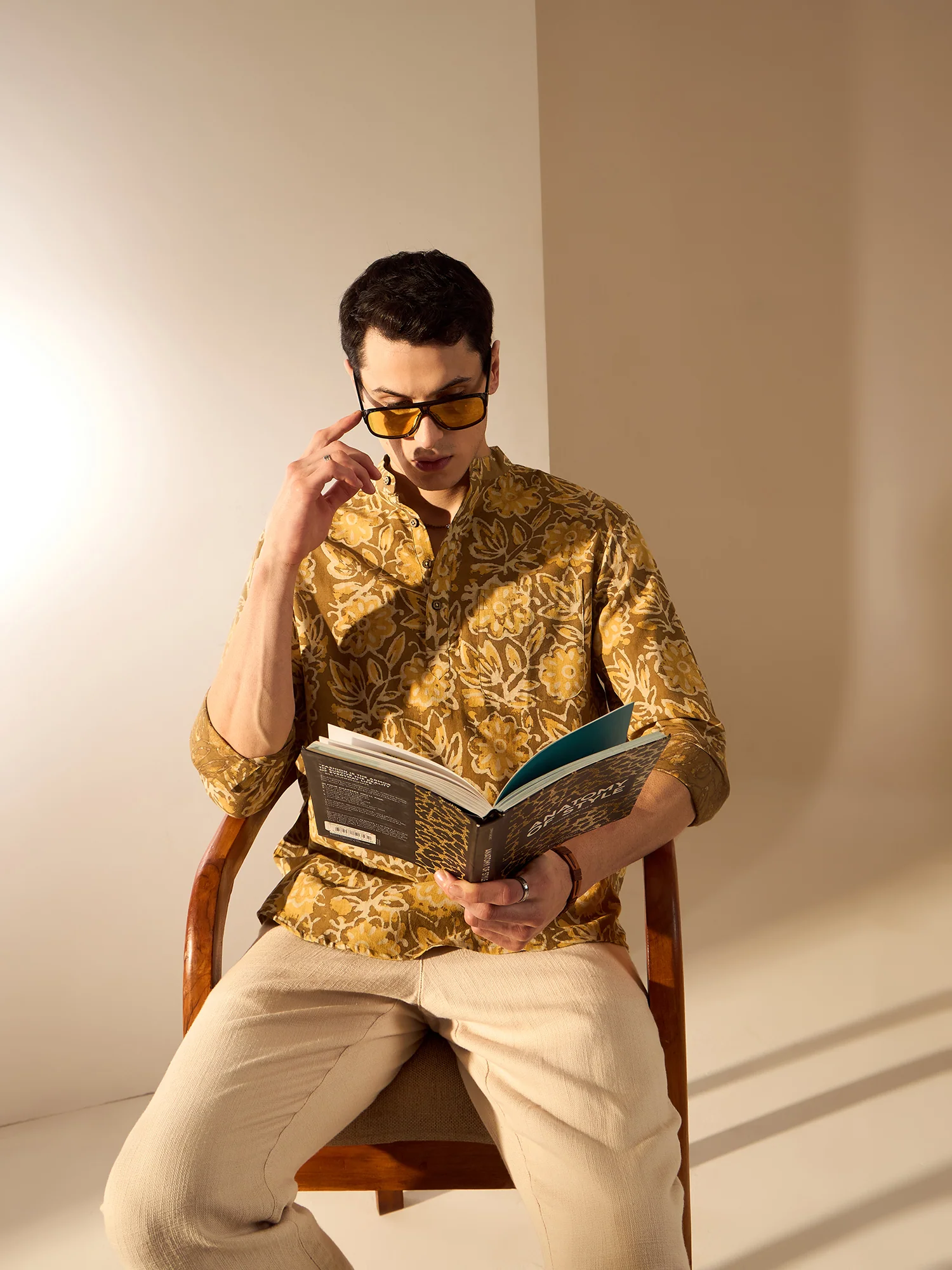 Brown: Hand Block Sustainable Short Kurta