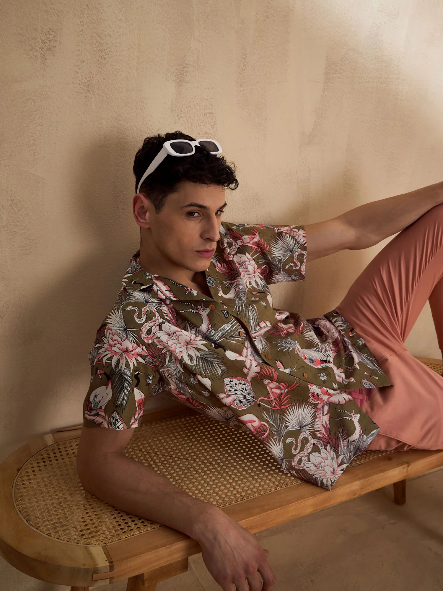Green: Half Sleeves Oversized Printed Shirt