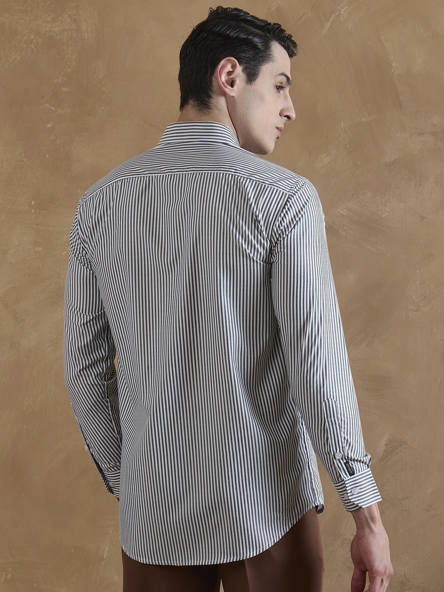 Black & White: Full Sleeves Vertical Stripes Shirt