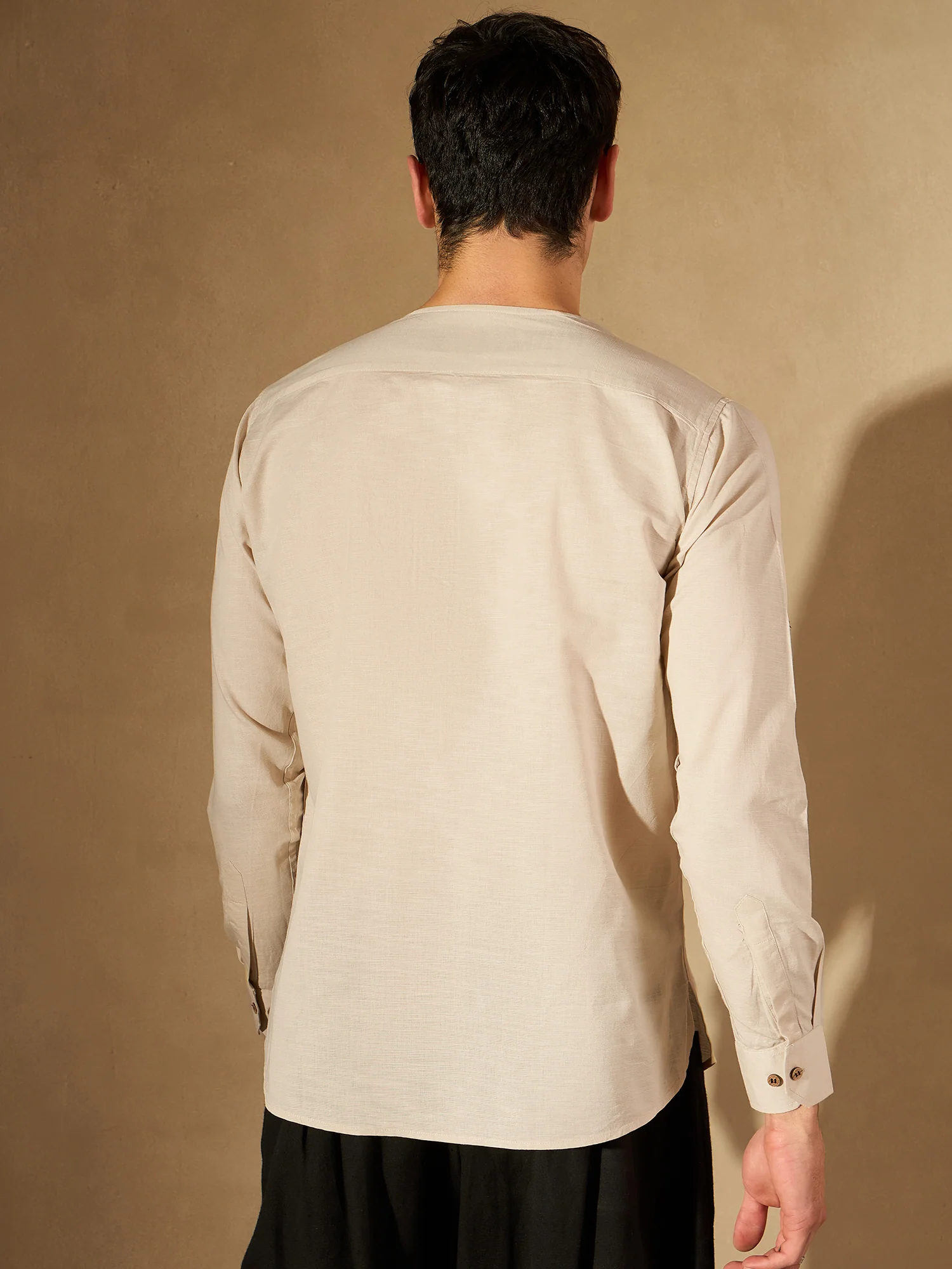 DENNISON Men Solid Linen Kurta