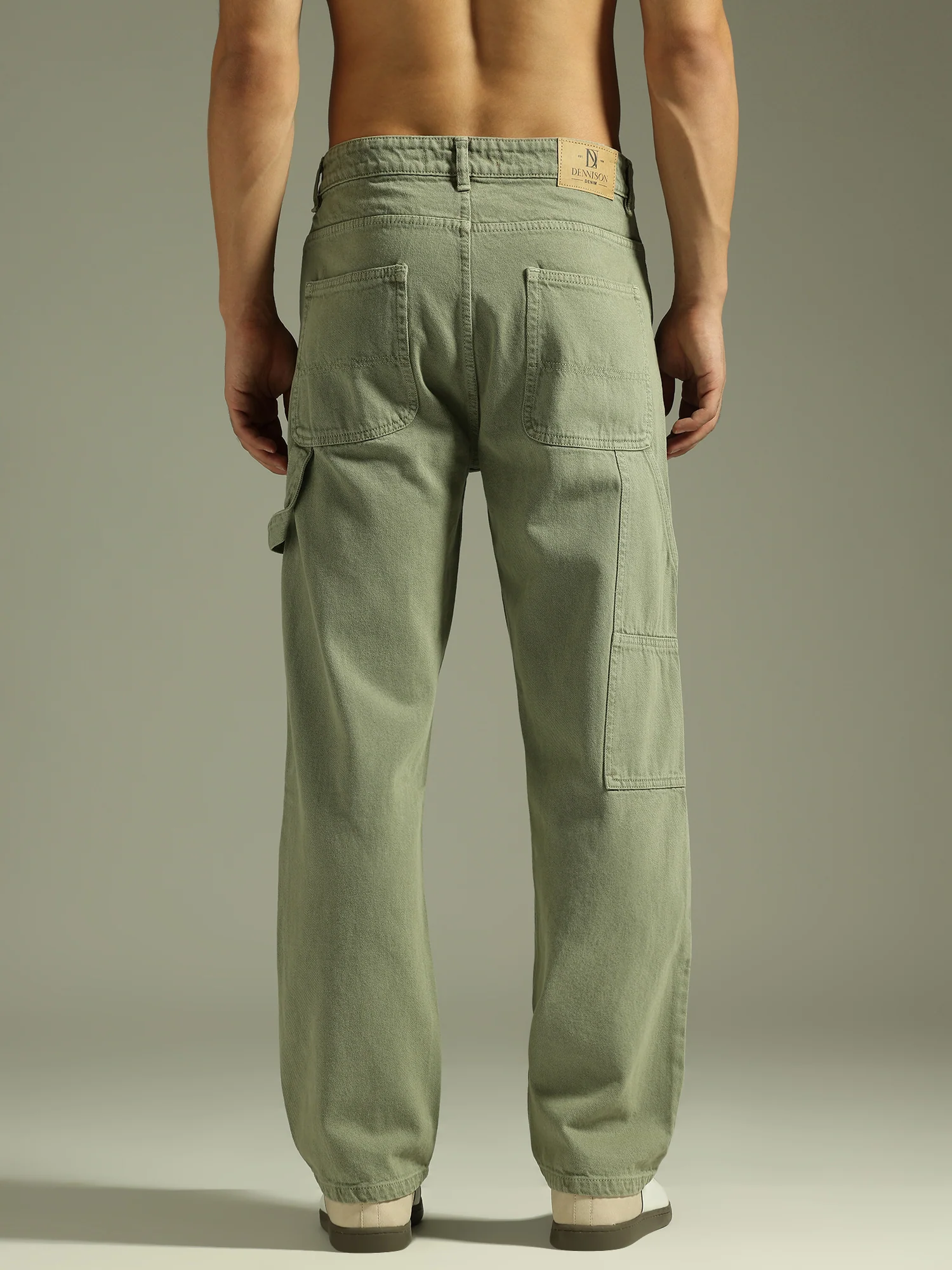 Mint Green: Baggy Fit Carpenter Jeans