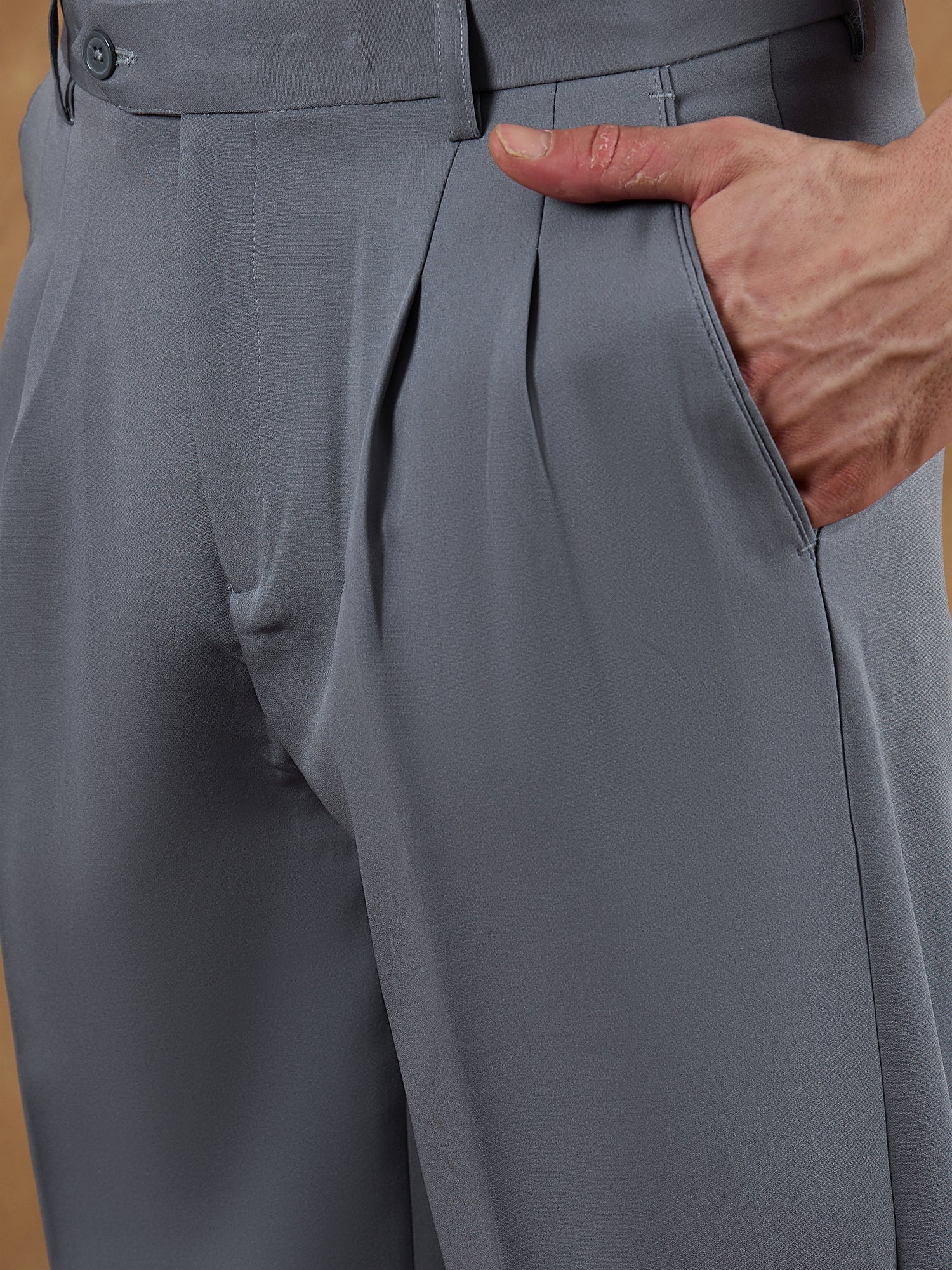 Steel Blue: Korean Baggy Fit Trouser