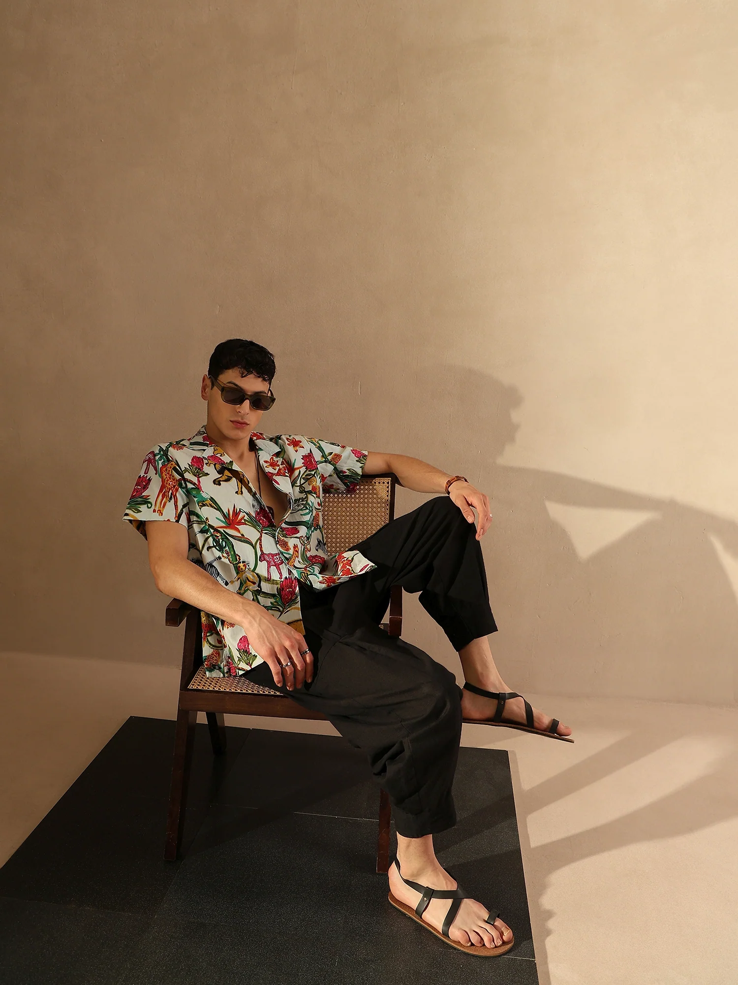 White: Half Sleeves Block Printed Shirt