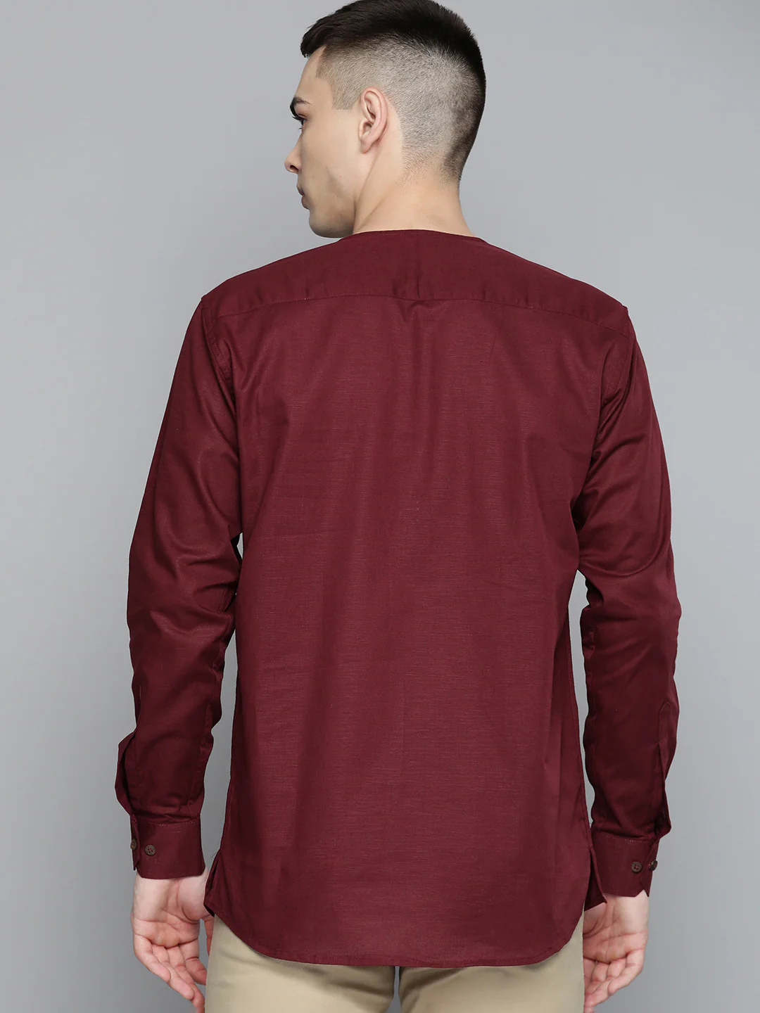 DENNISON Men Solid Linen Kurta