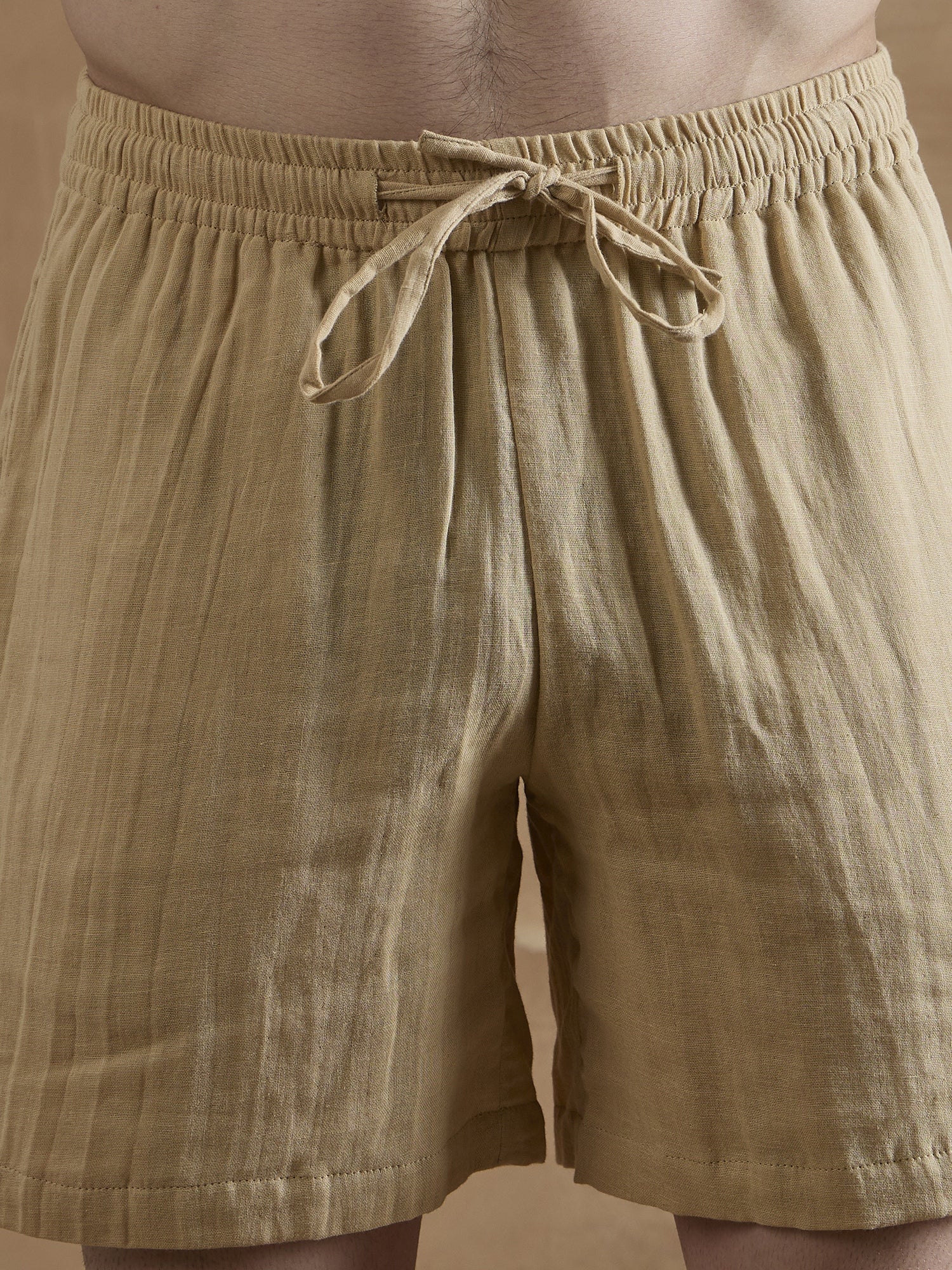 Beige: Double Gauge Muslin Coord Set