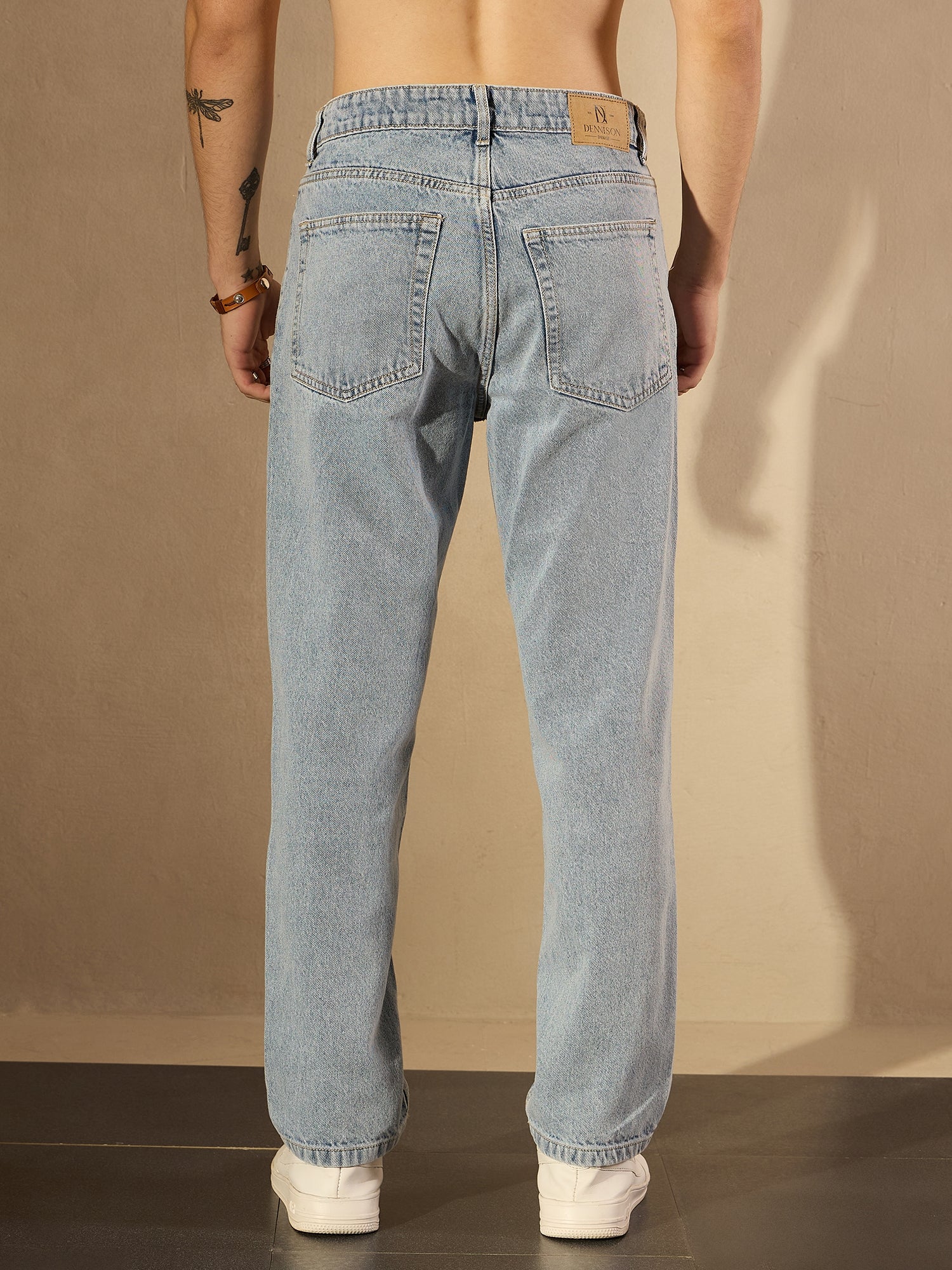 Light Blue Faded: Korean Baggy Jeans