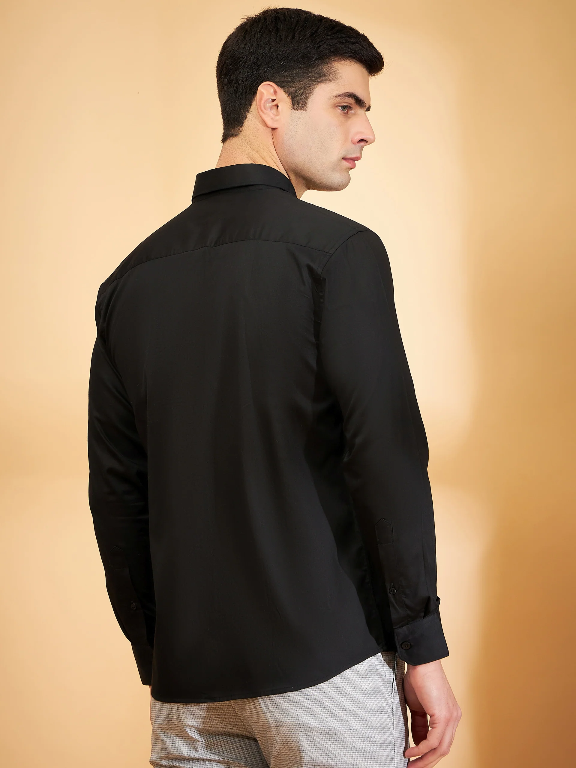 Black: full Sleeves Partywear Shirt