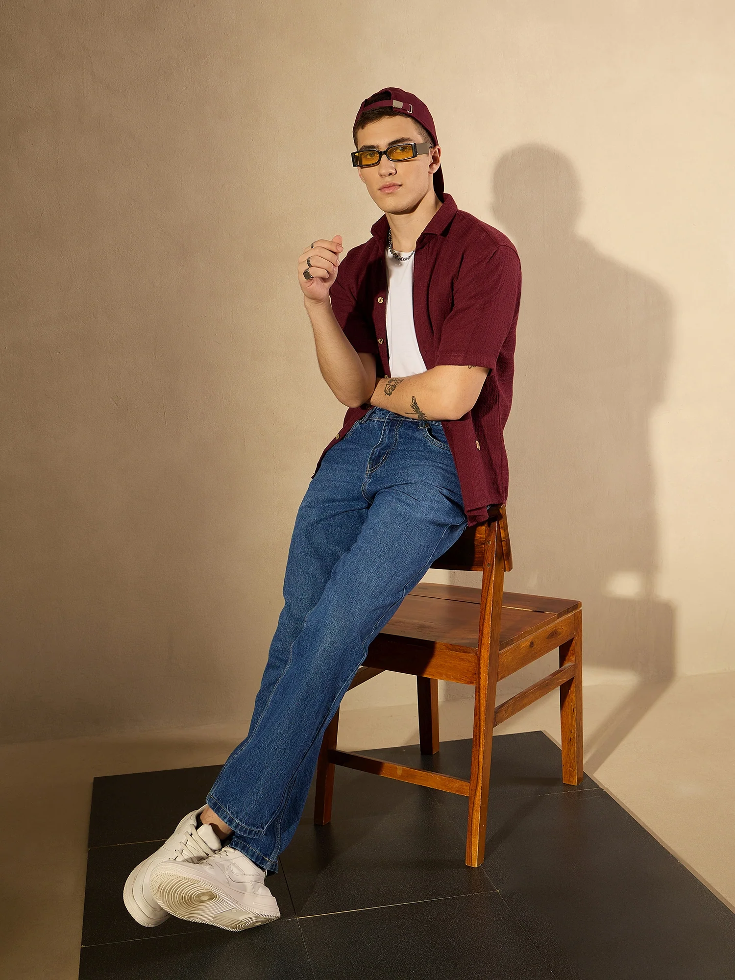 Dark Blue Fade: Korean Baggy Jeans
