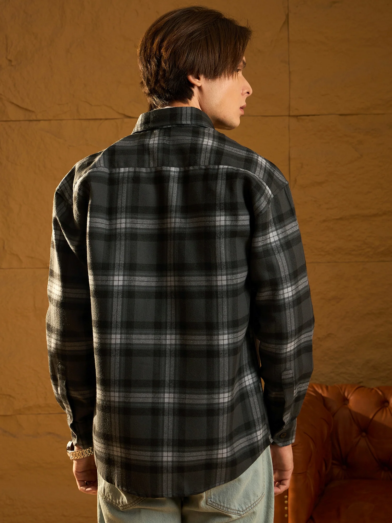 Grey Drop Shoulder Oversized Shacket