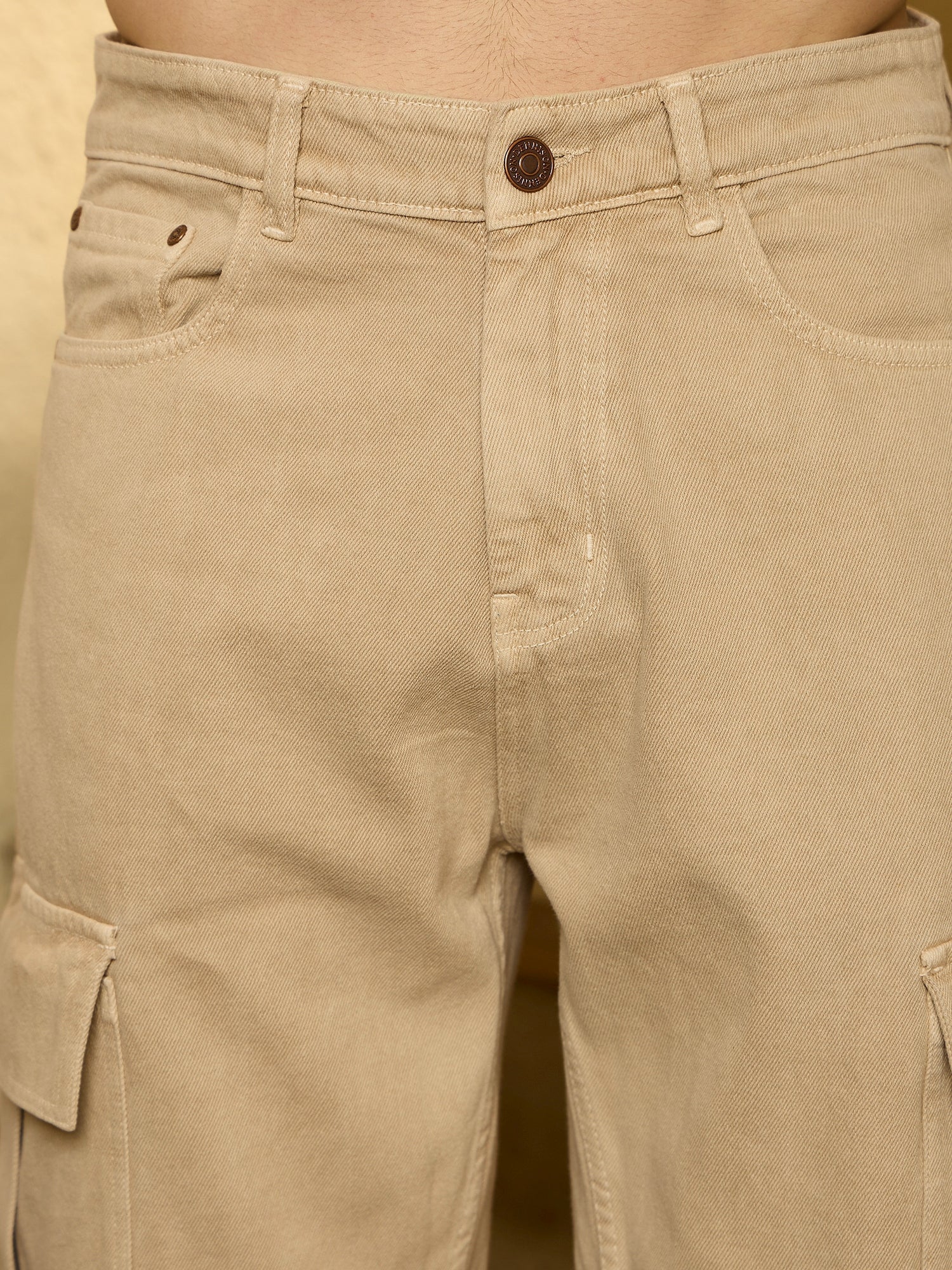 Cream: Korean Baggy Cargo Jeans
