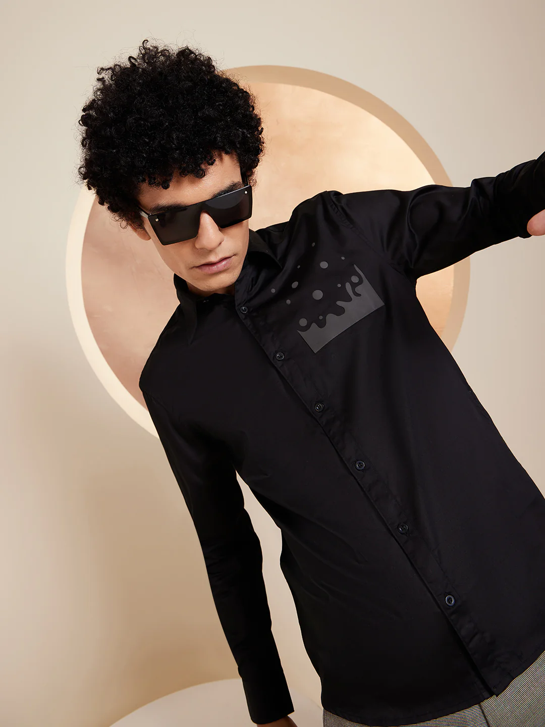 Black: Full Sleeves Partywear Shirt