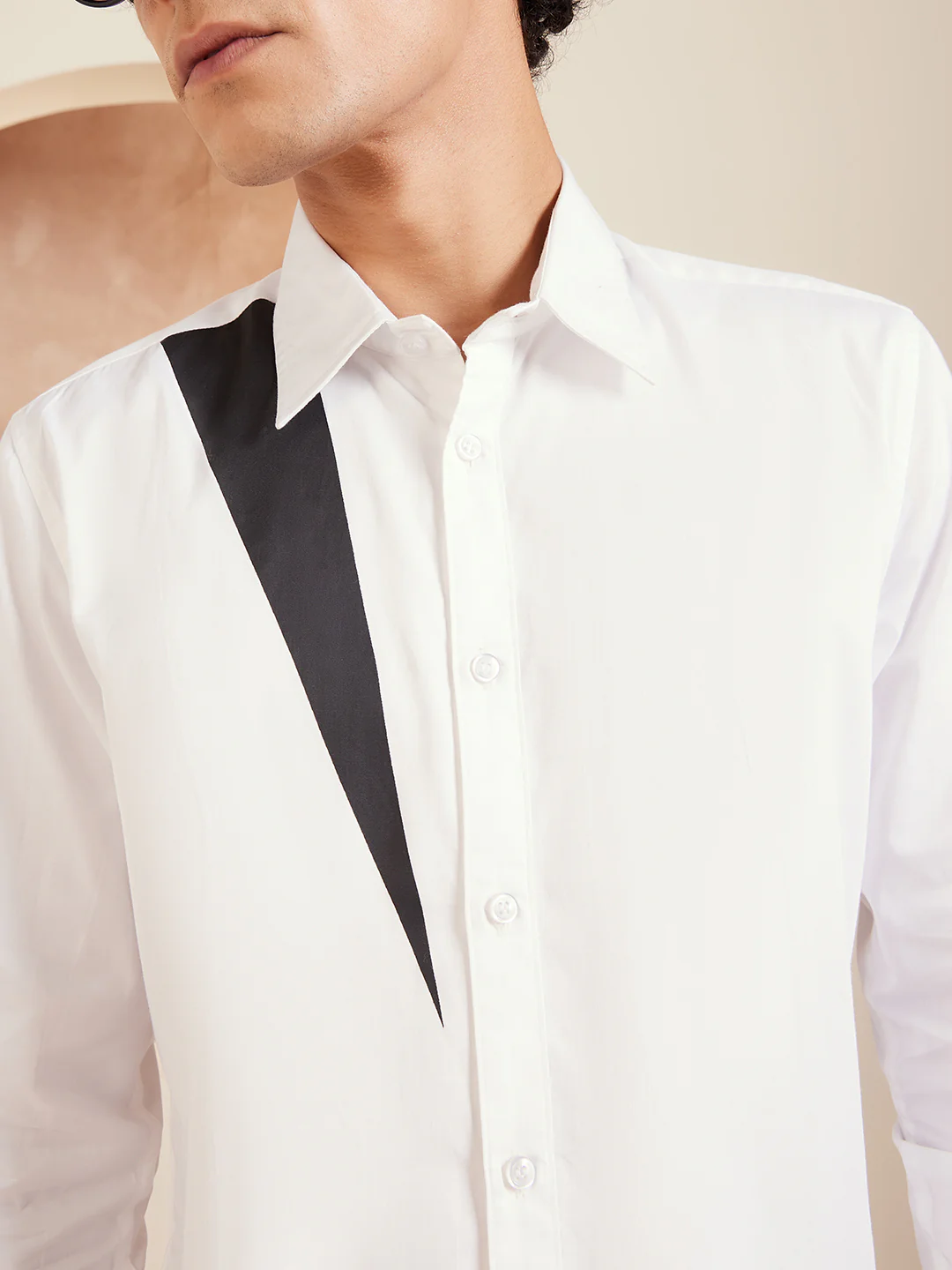 White: Full Sleeves Cotton Partywear Shirt
