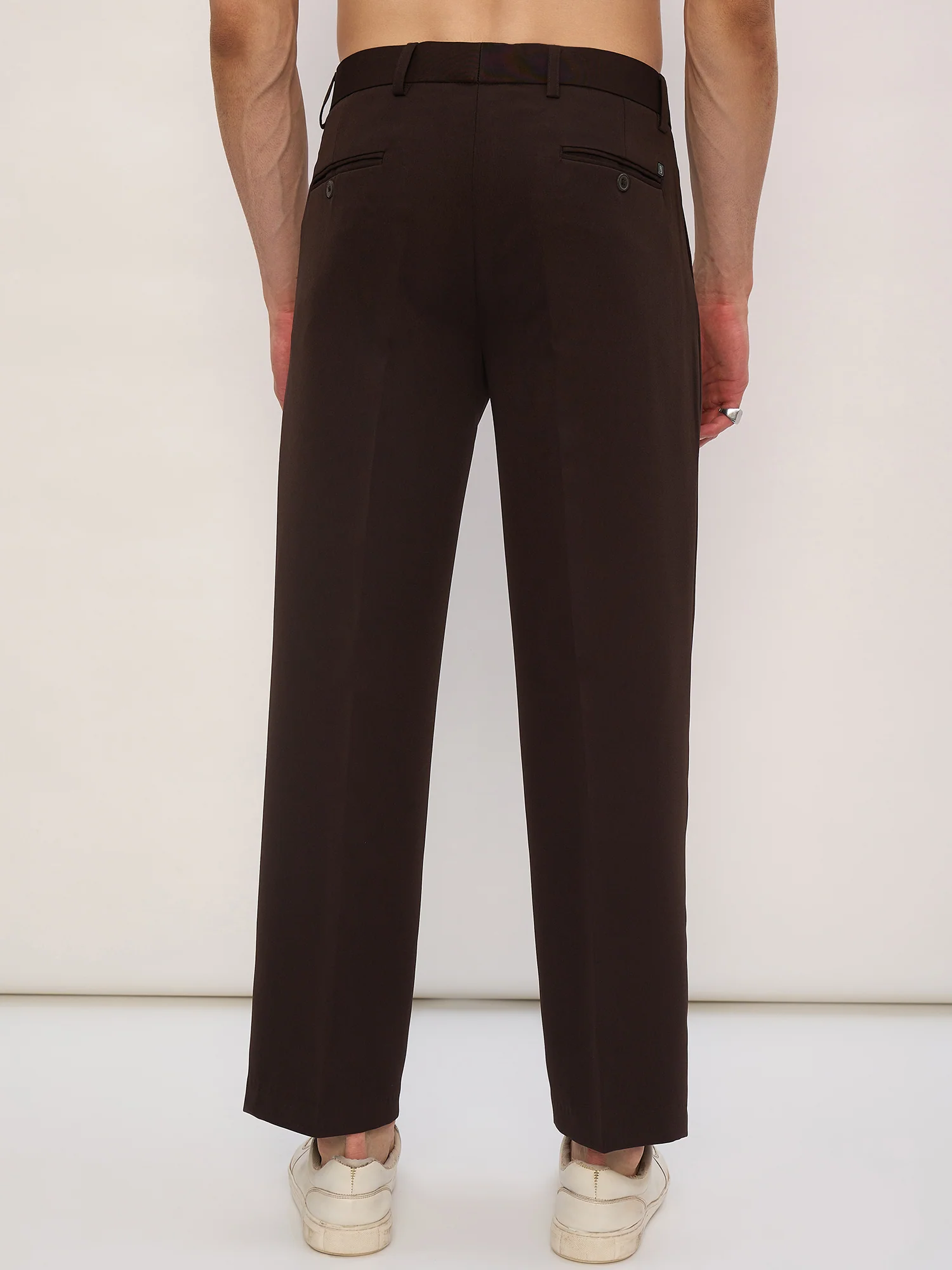 Brown: Korean Double pleated Baggy Fit Trouser