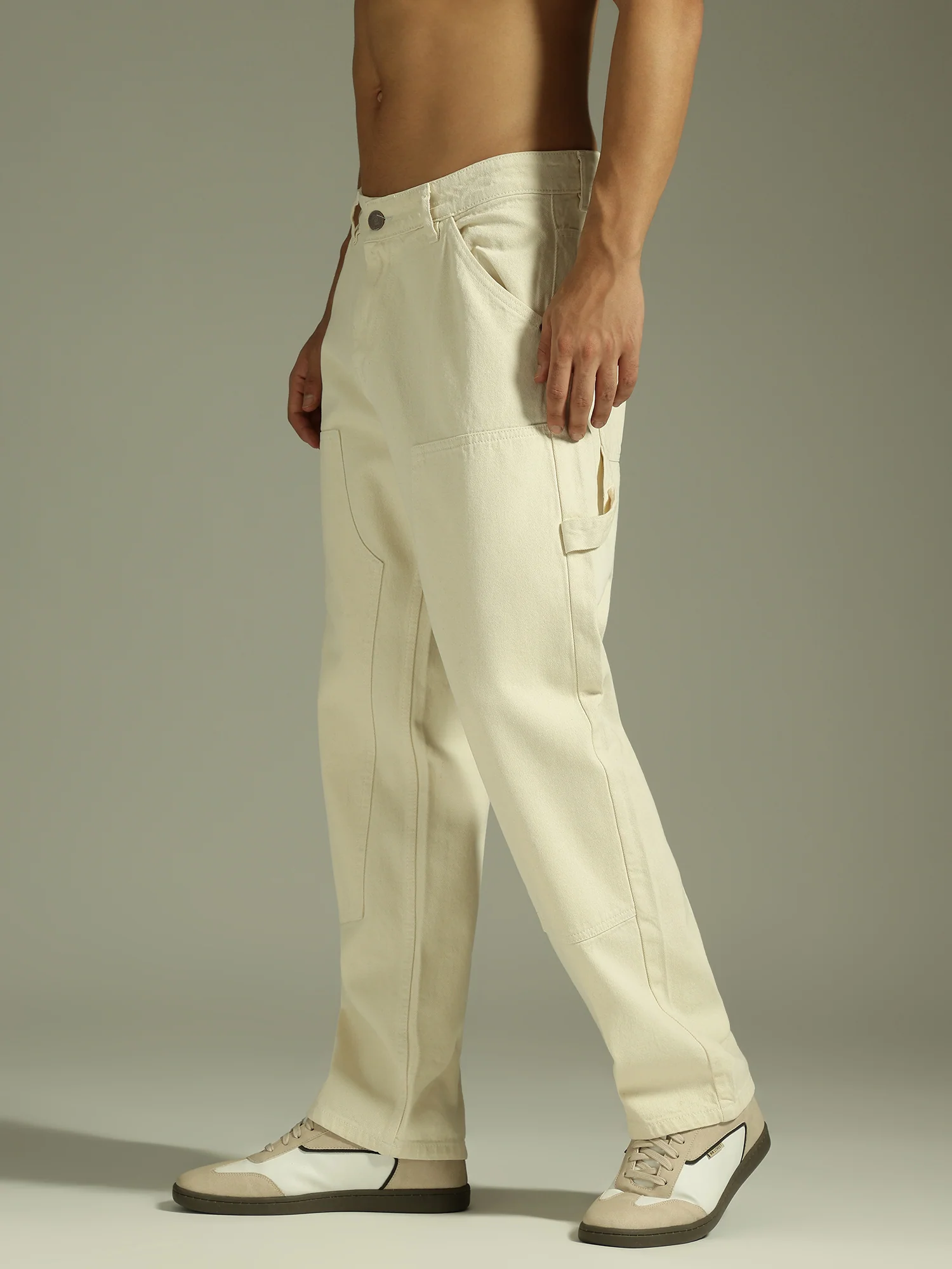 Off White: Baggy Fit Carpenter Jeans