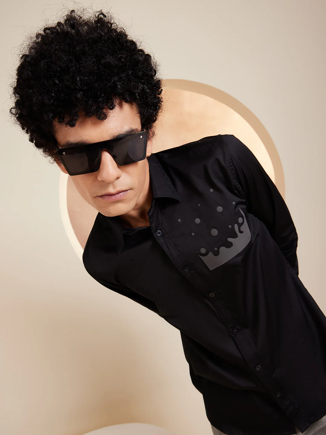 Black: Full Sleeves Partywear Shirt