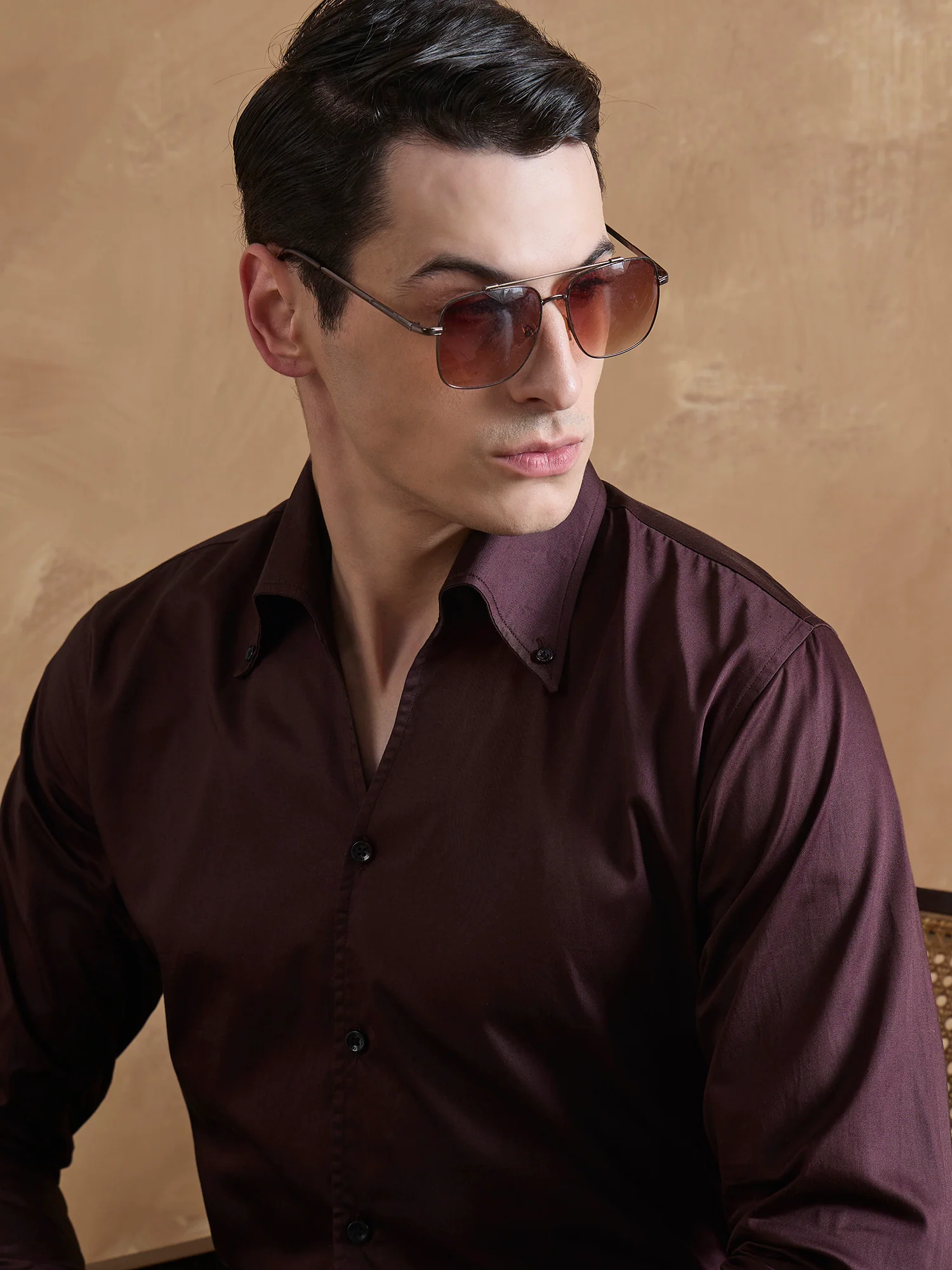 Maroon: Cooper Collar Shirt
