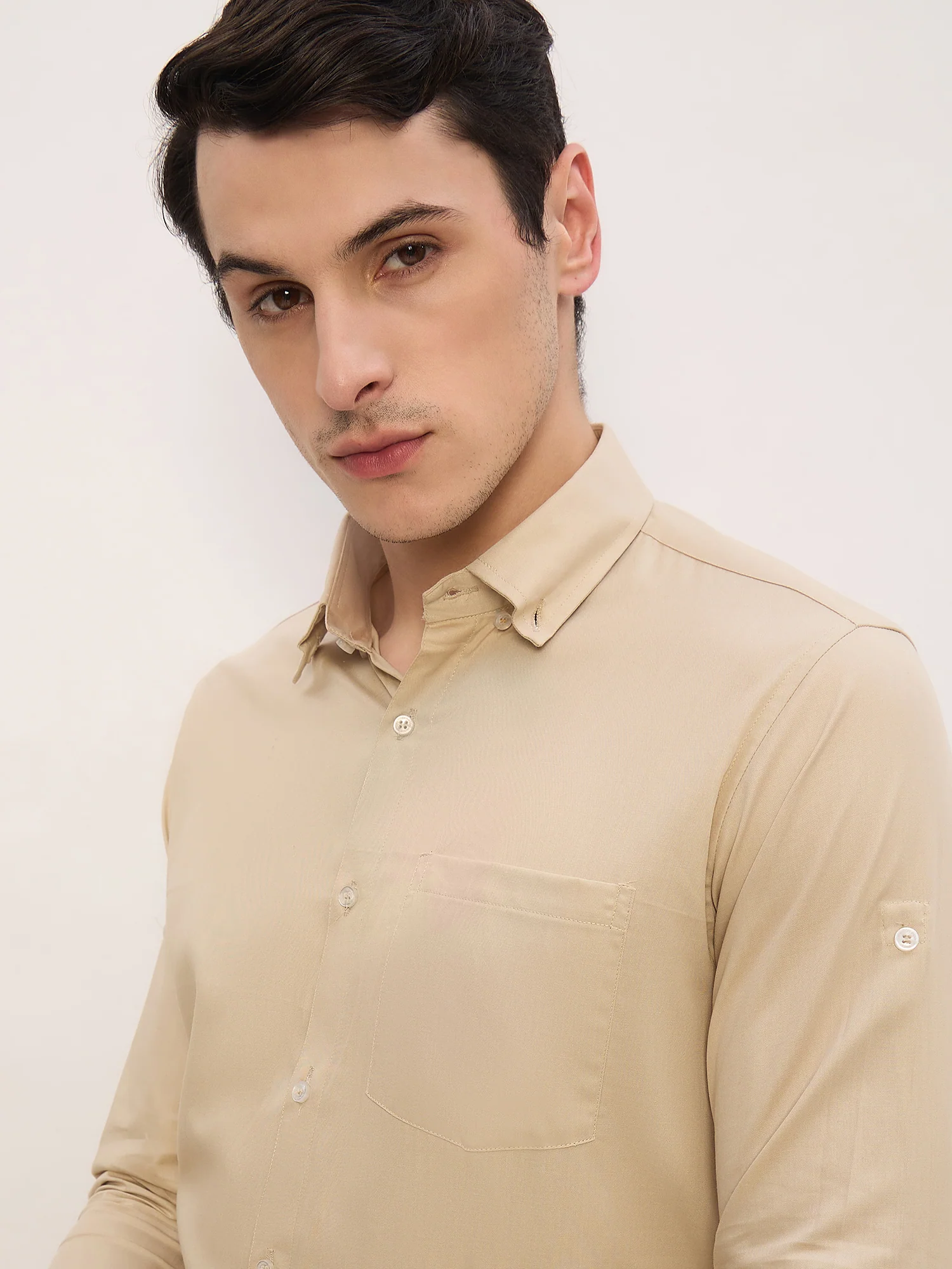 Beige: Full Sleeves Water Repellent Shirt