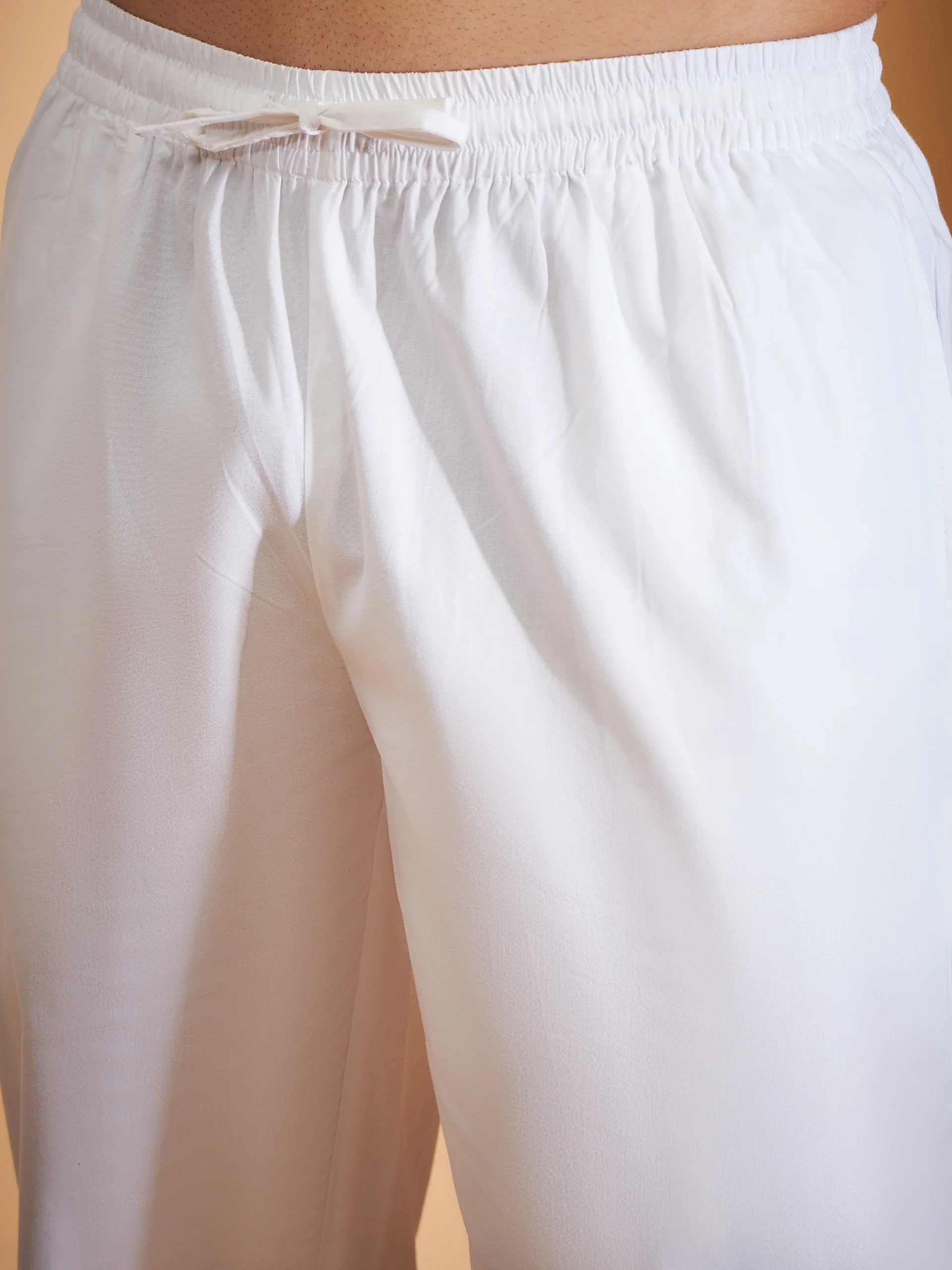 DENNISON Men White Coord Set | Solid Shirt With Straight Fit Pant