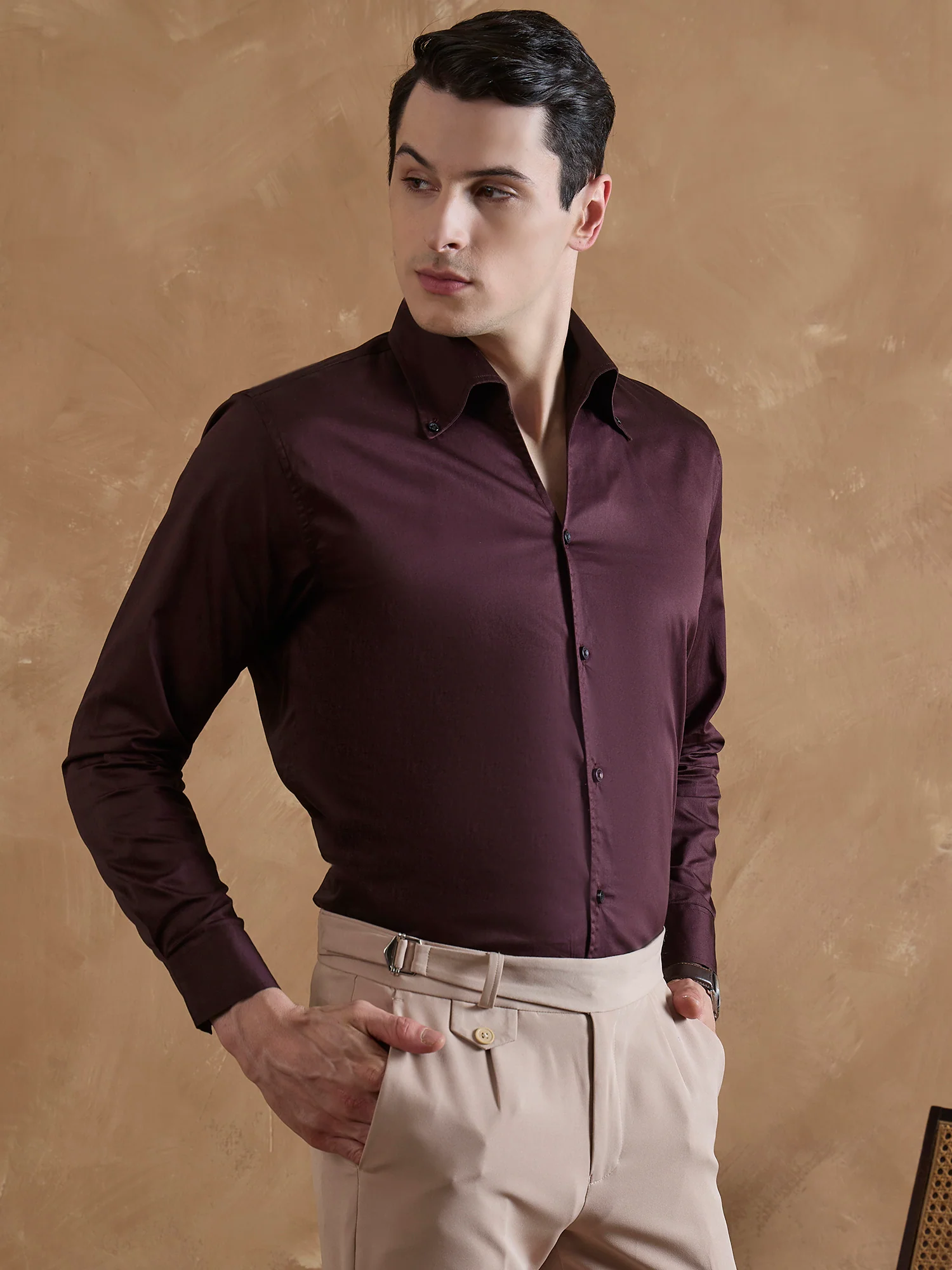 Maroon: Cooper Collar Shirt